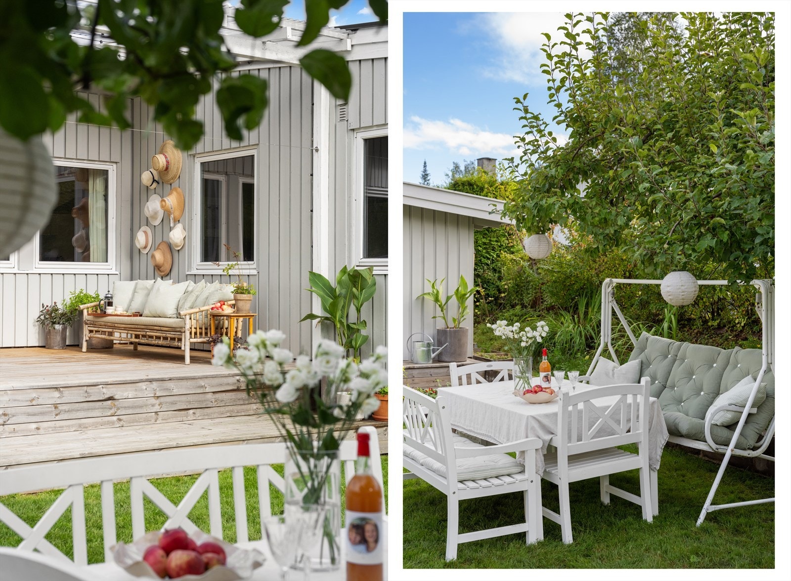 Terrassen blir som en forlengelse av stuen/ kjøkkenet på varme dager og har godt med plass til utemøblement, grill, blomster etc. Galleribilde