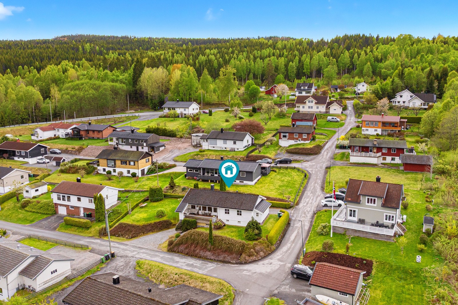 Slemdalsveien 6 fra fugleperspektiv Galleribilde