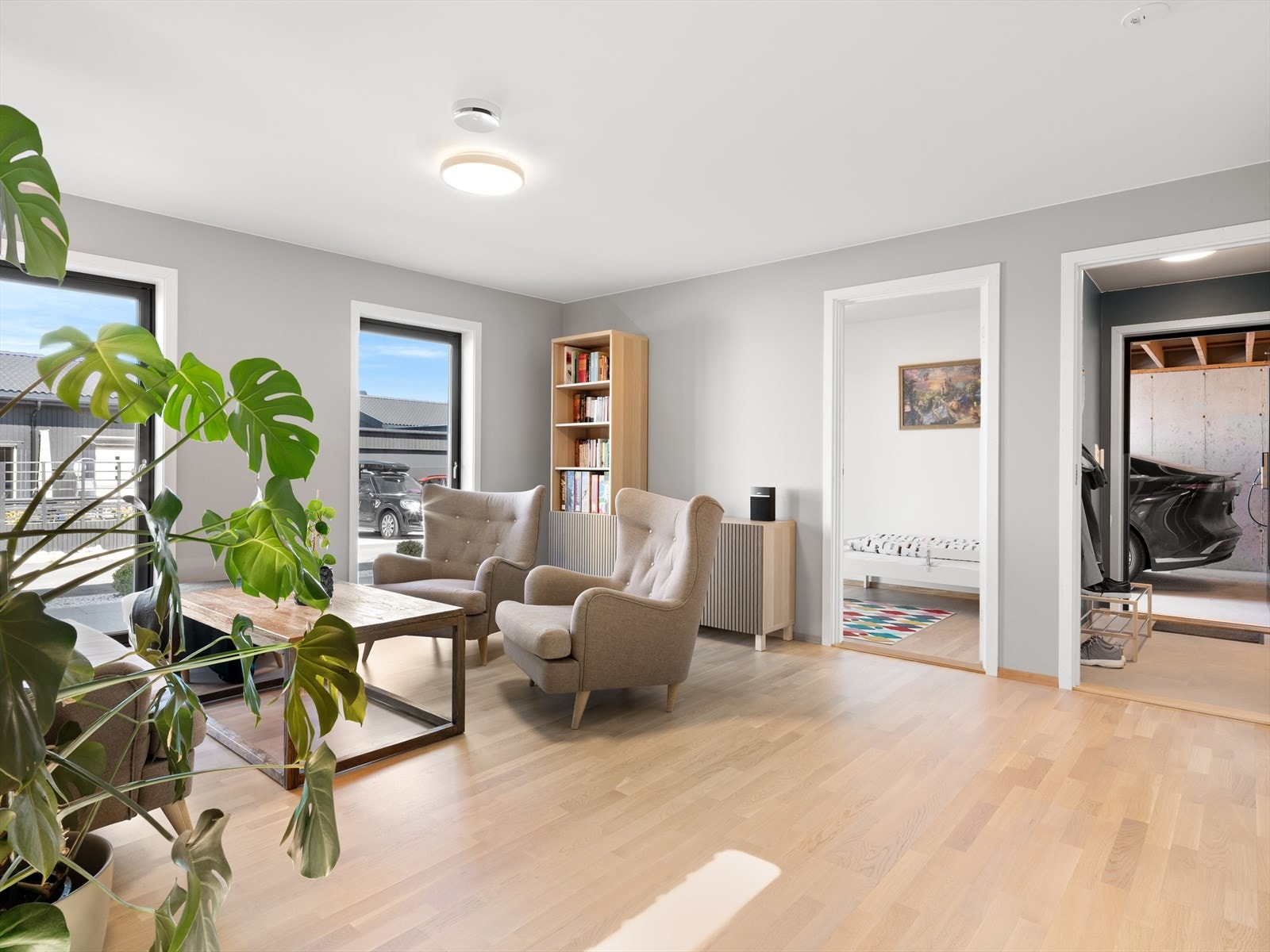Fra stuen er det tilgang til soverommene Galleribilde