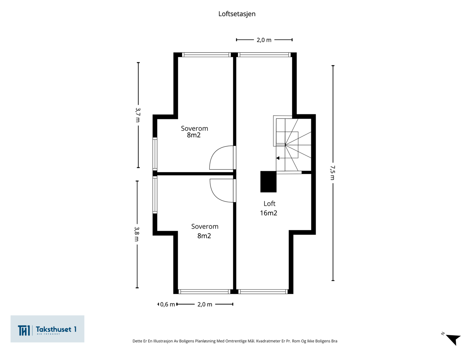 Plantegning - Loftetasje Galleribilde