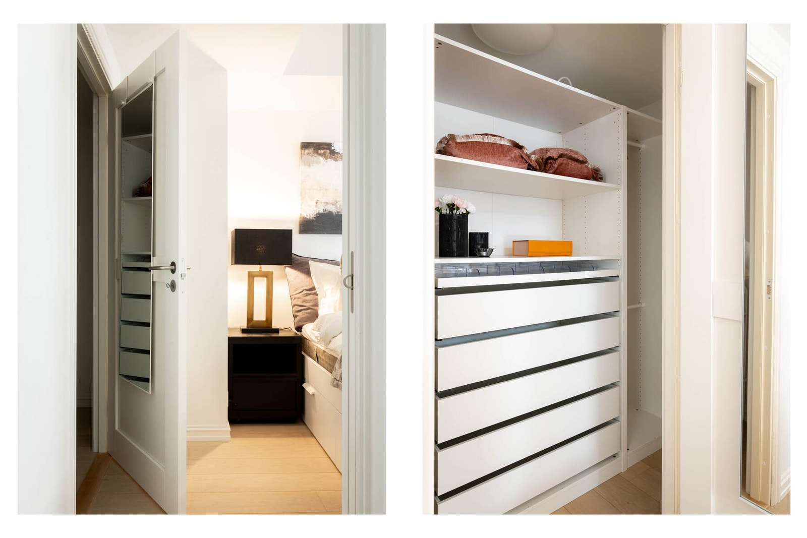 Rommet har direkte adkomst til praktisk walk-in-closet med gode oppbevaringsløsninger. Galleribilde