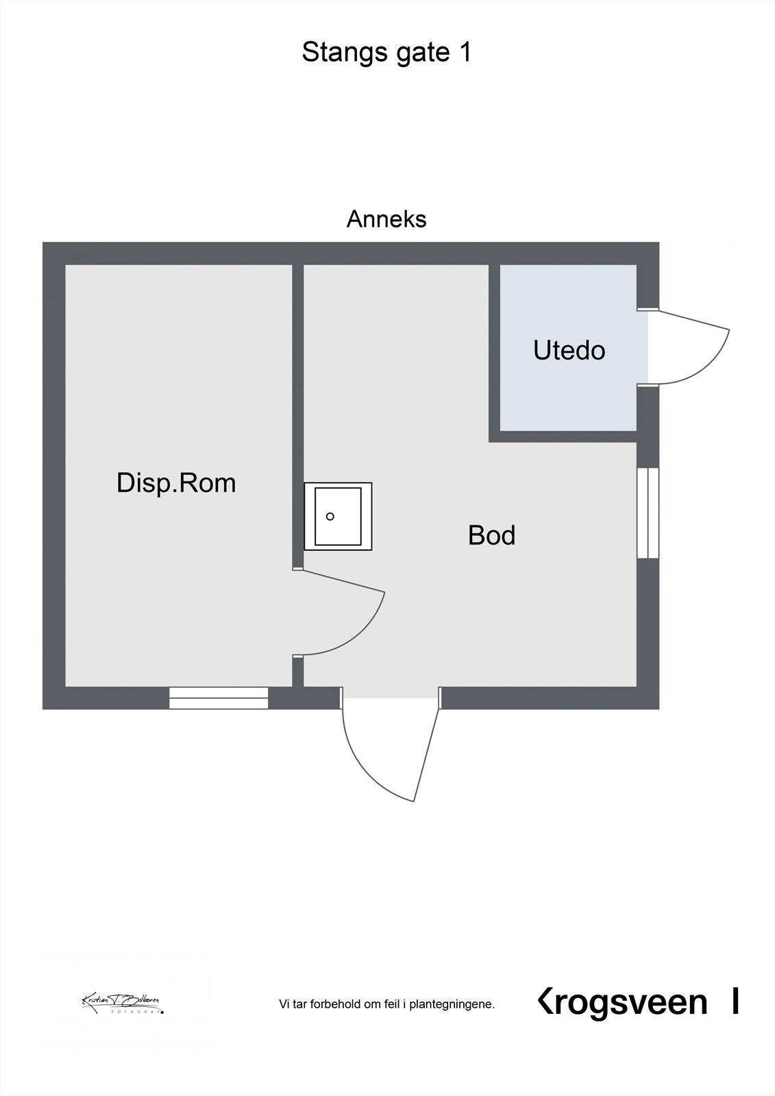 Det frittliggende bryggerhuset er innredet med bod og gulvet rom og eldre utedo. Galleribilde