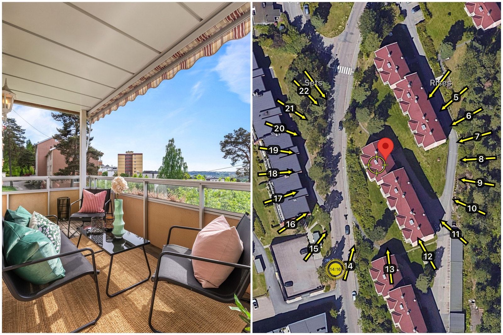 Meget gode solforhold på balkongen. Galleribilde