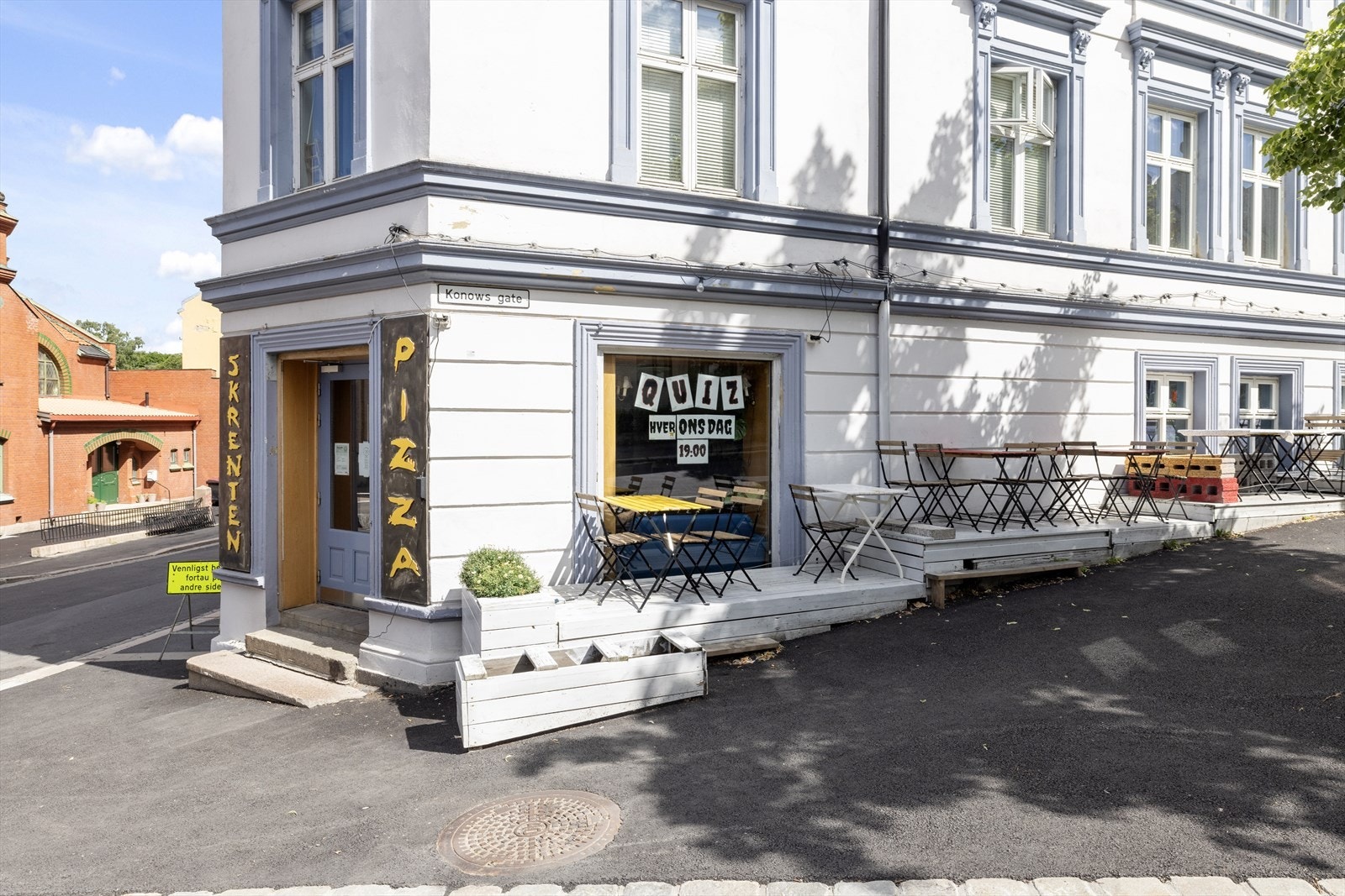 Kun få minutter gange unna finner du blant annet den koselige nabolagsrestauranten Skrenten Pizza. Galleribilde