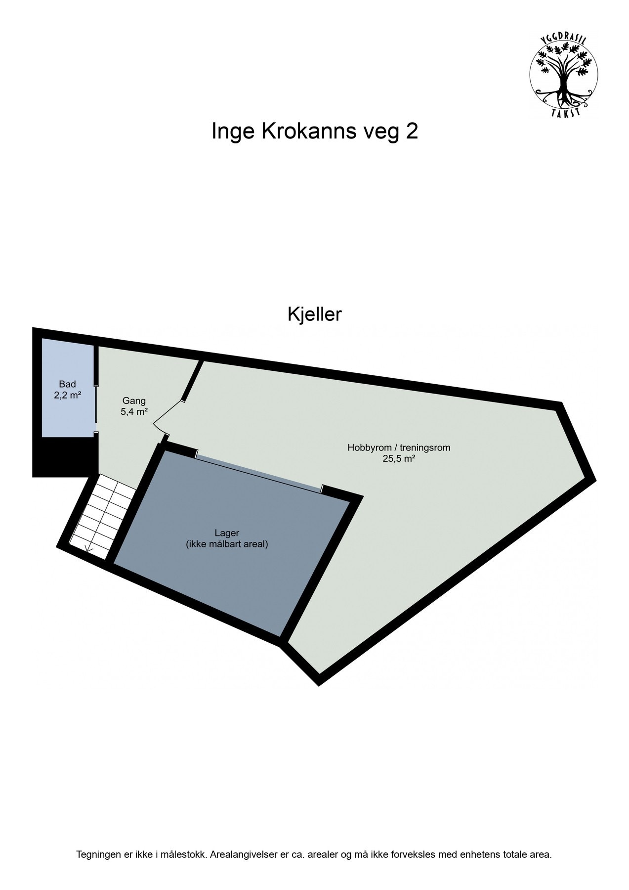 Plantegning kjeller. Galleribilde