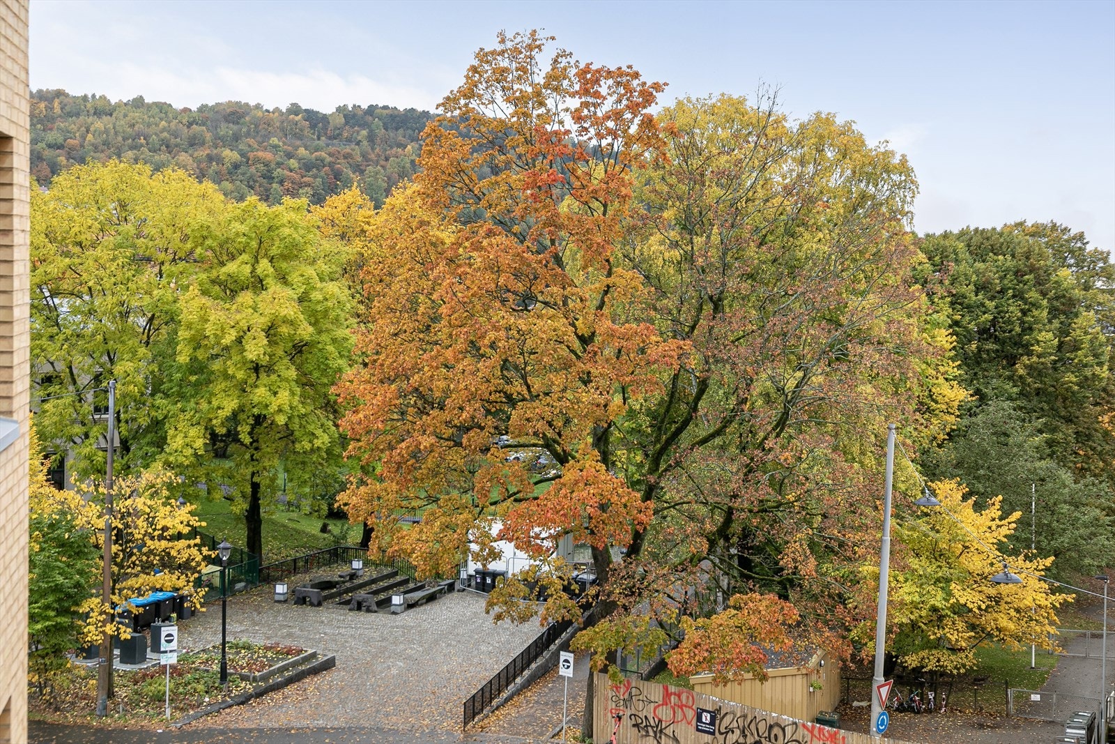 Koselige og stille gater preger nærområdet. Det er flere nabogårder med fredede fasader som gjør at området vil beholde sin trivelige atmosfære. Galleribilde