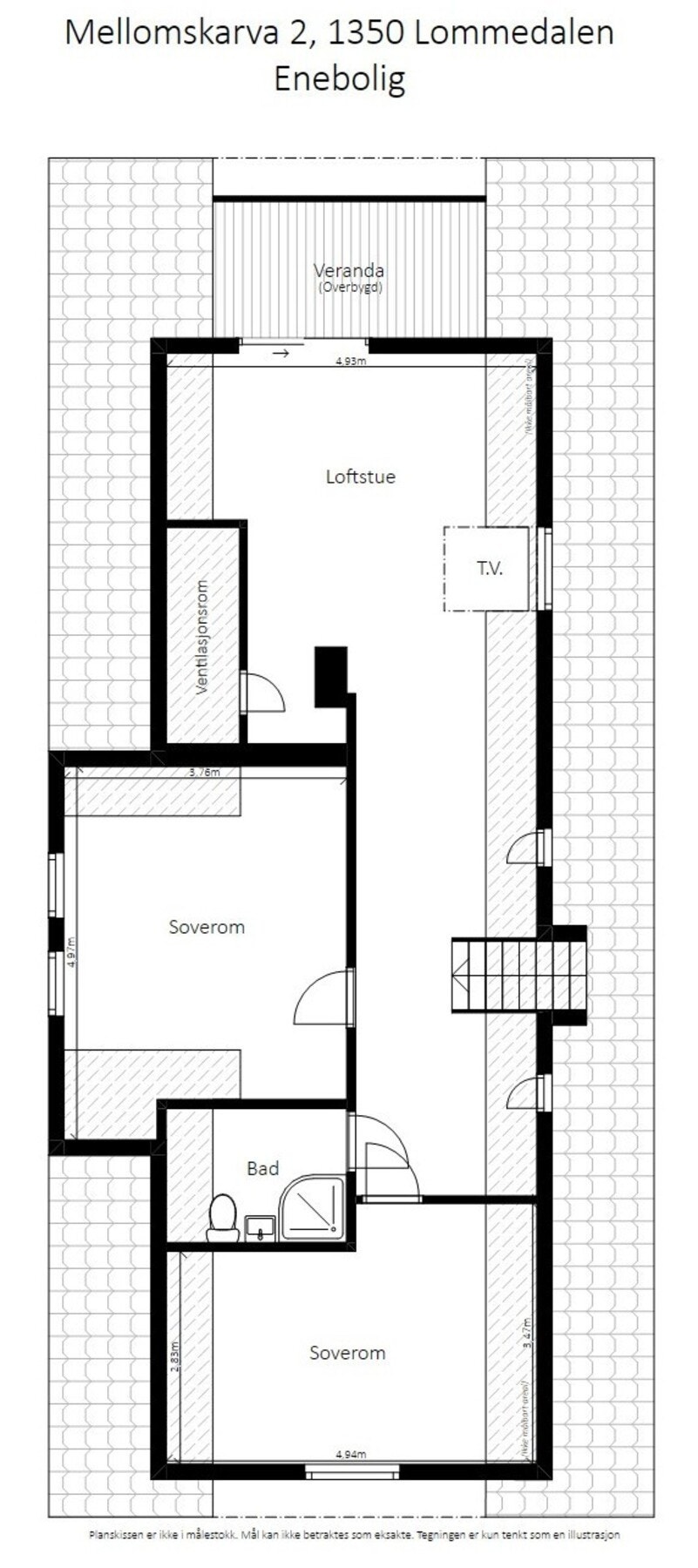 Plantegning loftsetasje Galleribilde