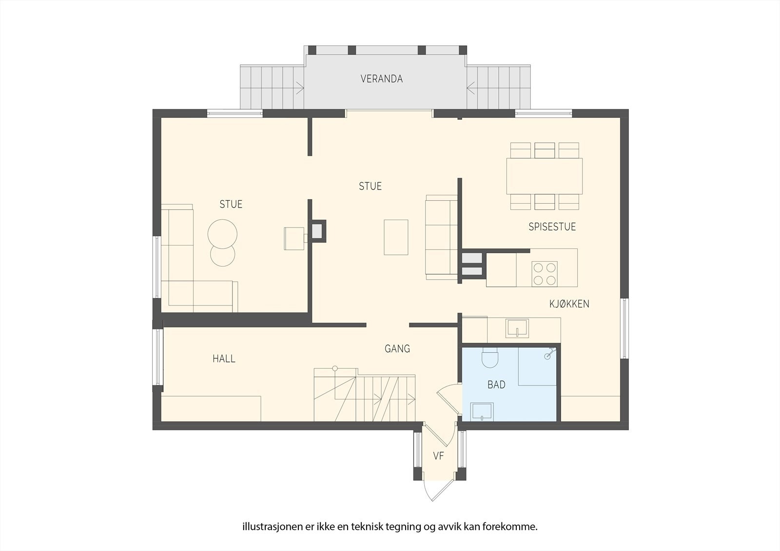 Plantegning 1.etg. Galleribilde