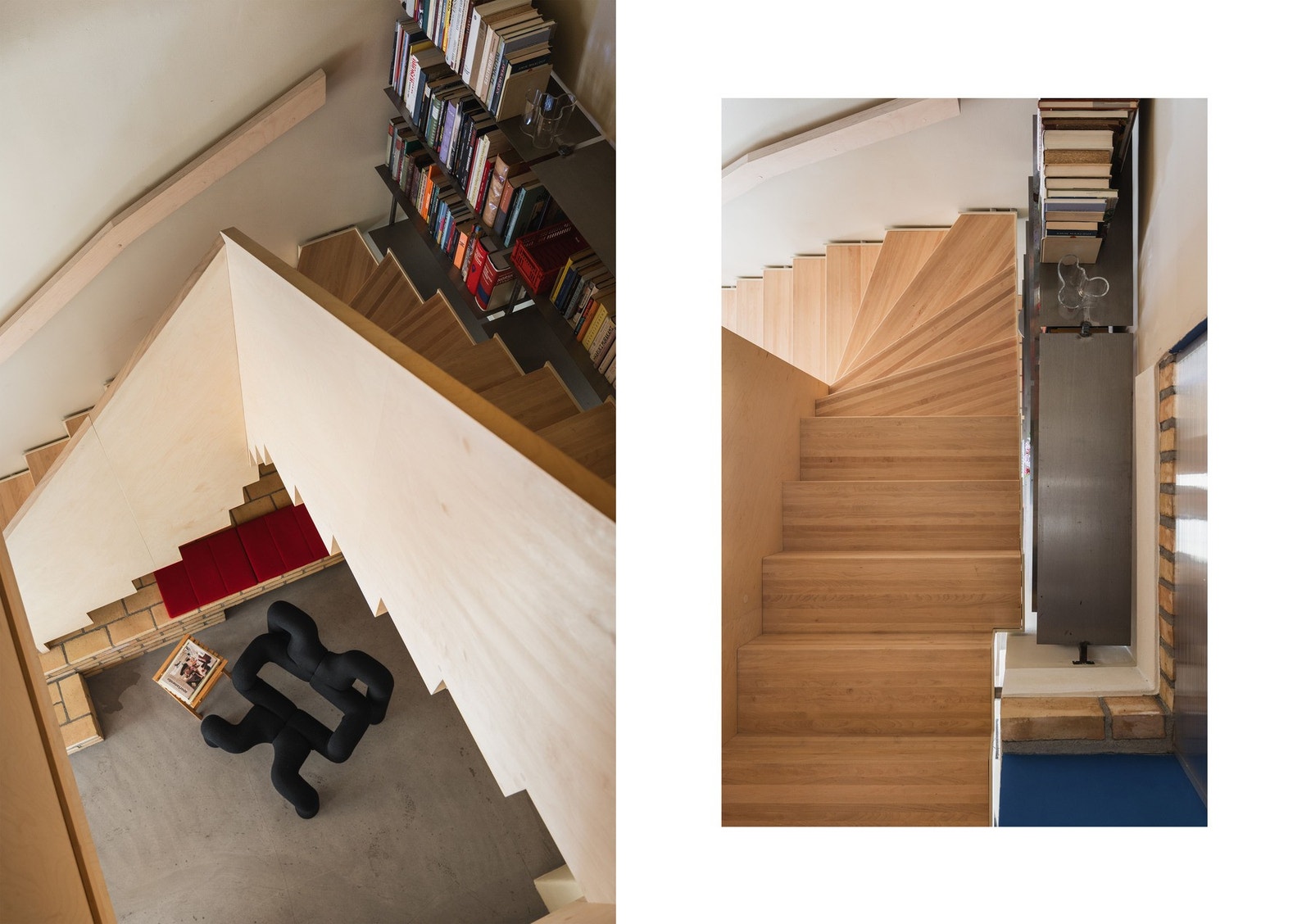 Trapperommet er designet for å slippe dagslyset gjennom den gjennomgående planløsningen. Galleribilde