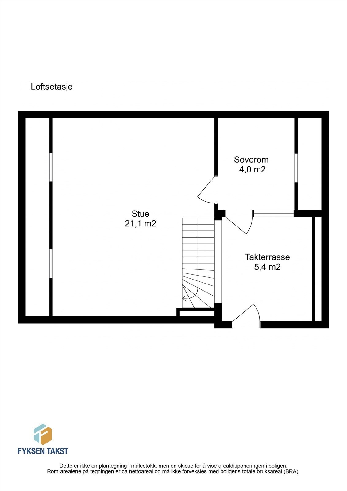 Plantegning loftsetasje. Galleribilde