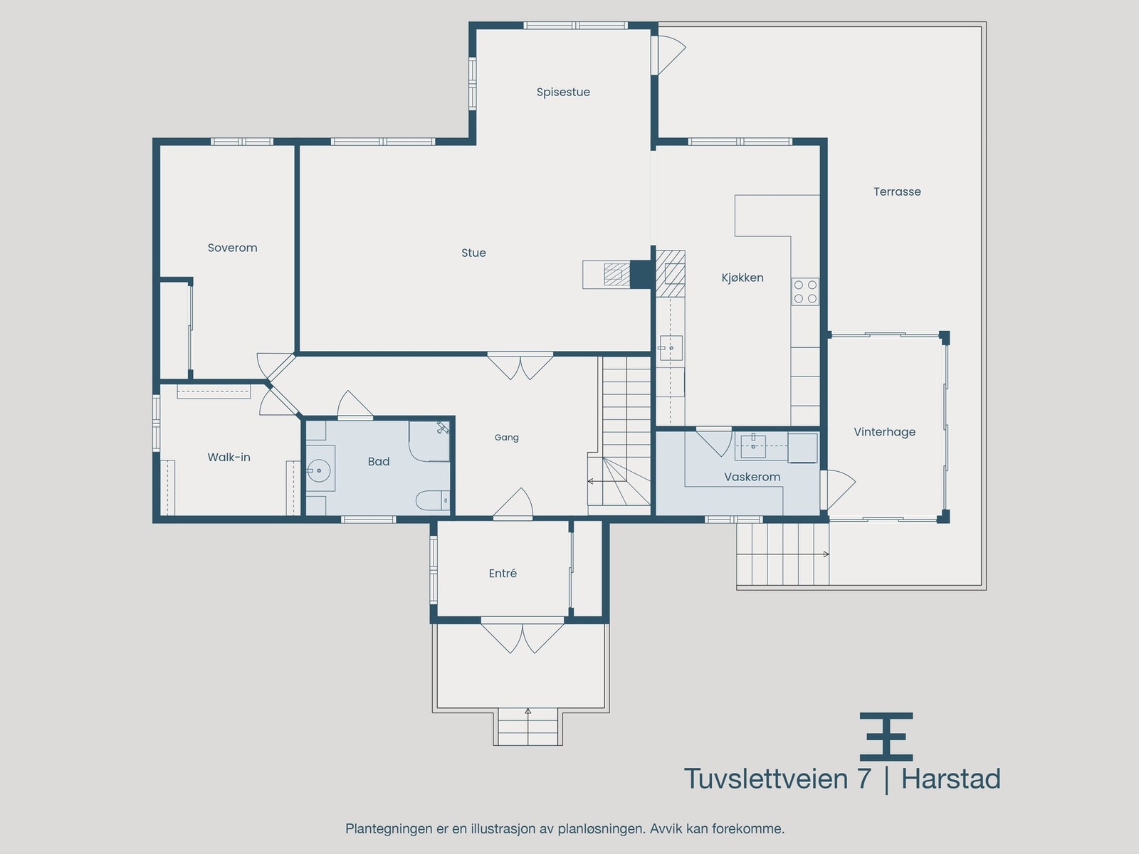 Plantegning 1. etasje Galleribilde