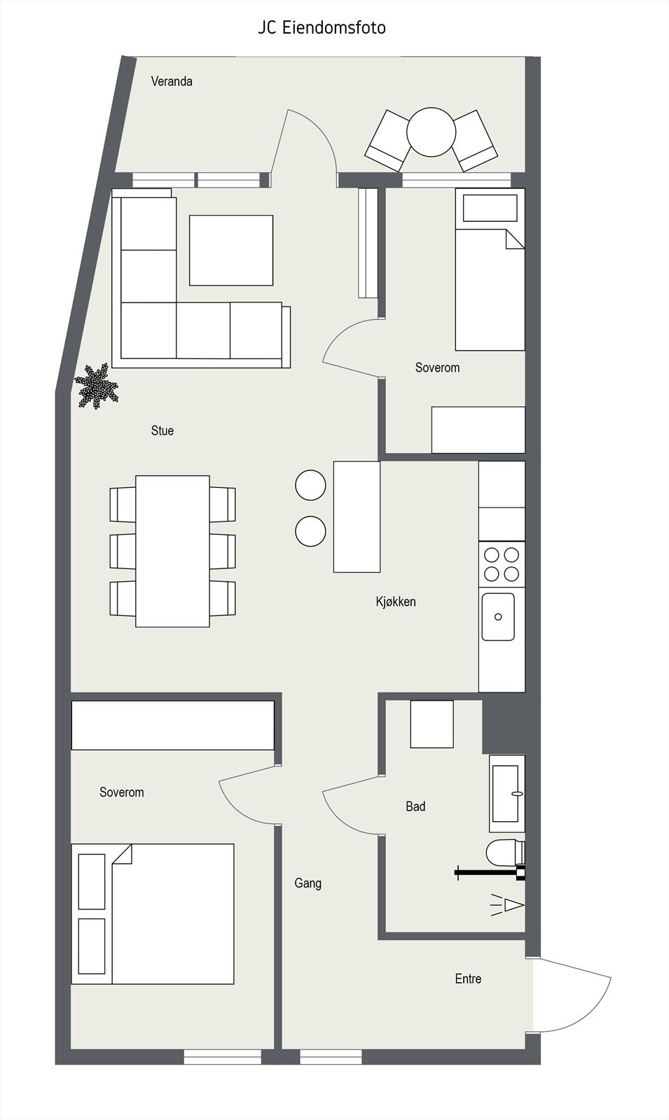 Plantegning 2D - det medfølger og ekstern bod, beliggende i 2.etasje på ca 3m² Galleribilde