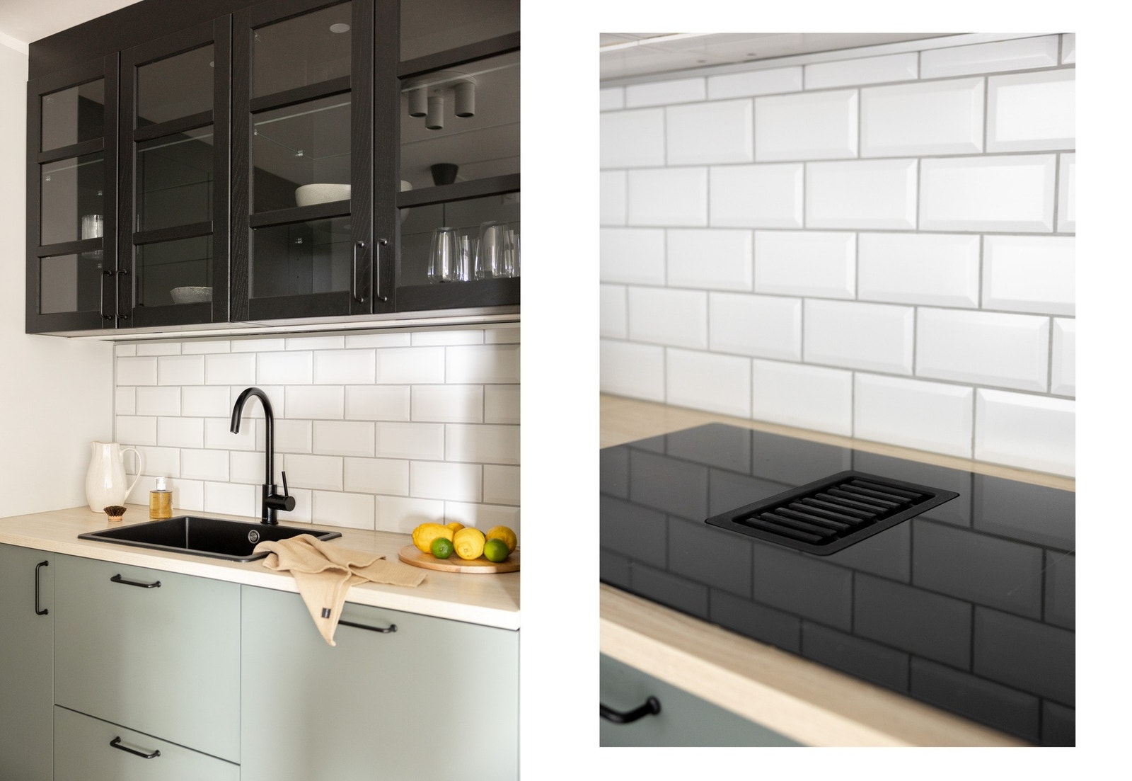 Lekkert Ikea kjøkken fra 2021 med glatte fronter og pene fargevalg. Galleribilde