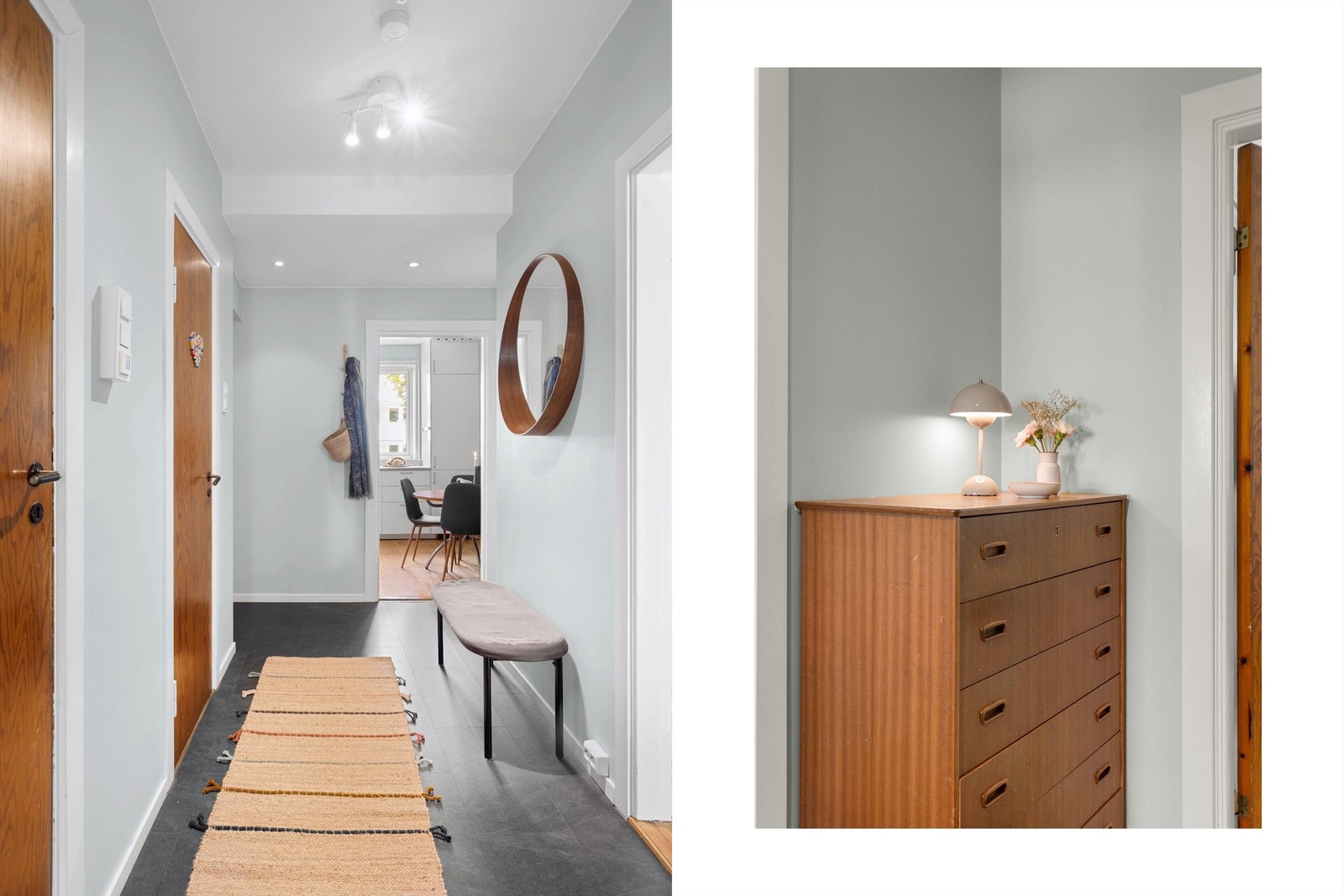 Entréen har elektrisk gulvvarme og innfelte downlights i himlingen. Galleribilde