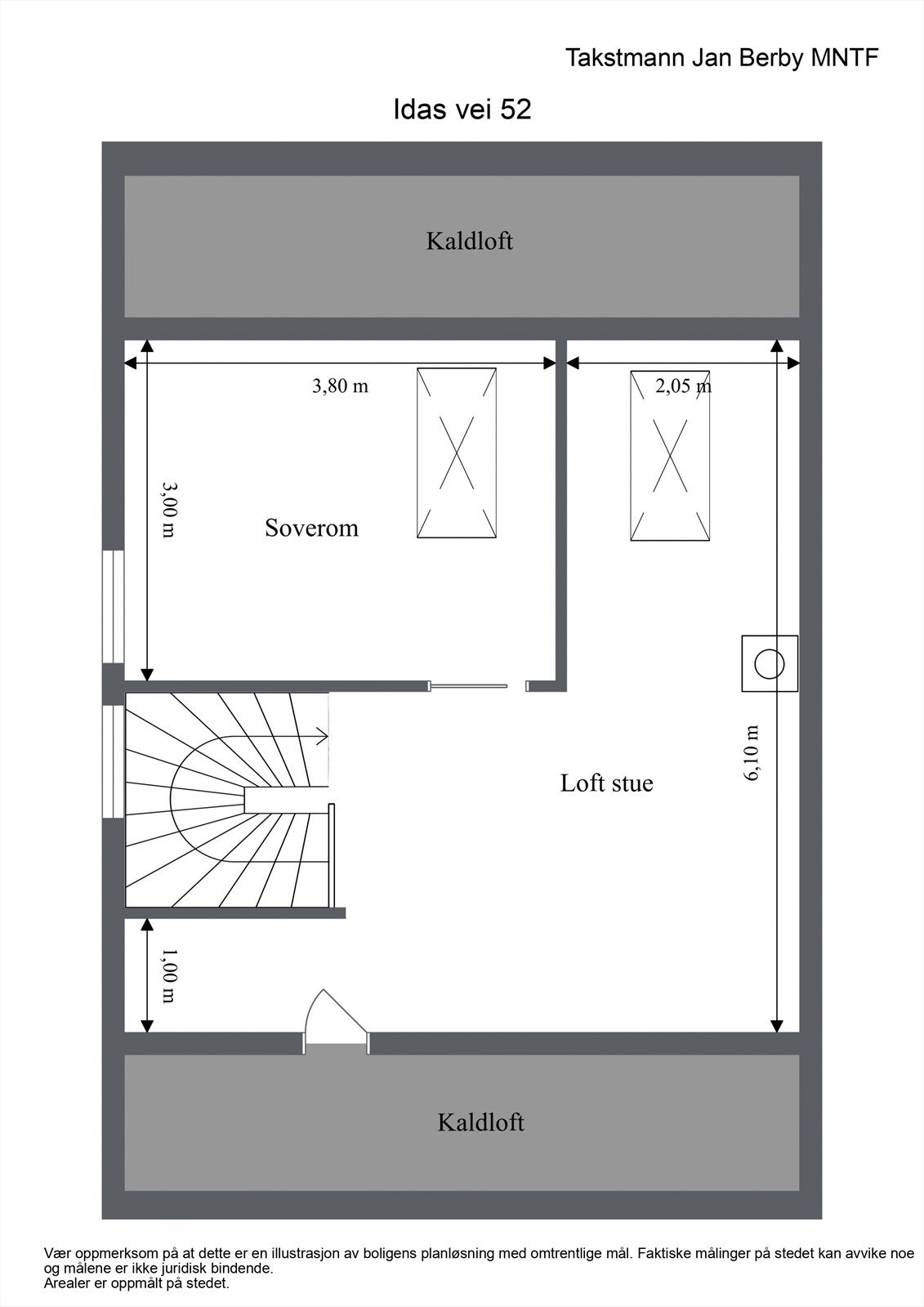 Plantegning loftsetasje. Galleribilde