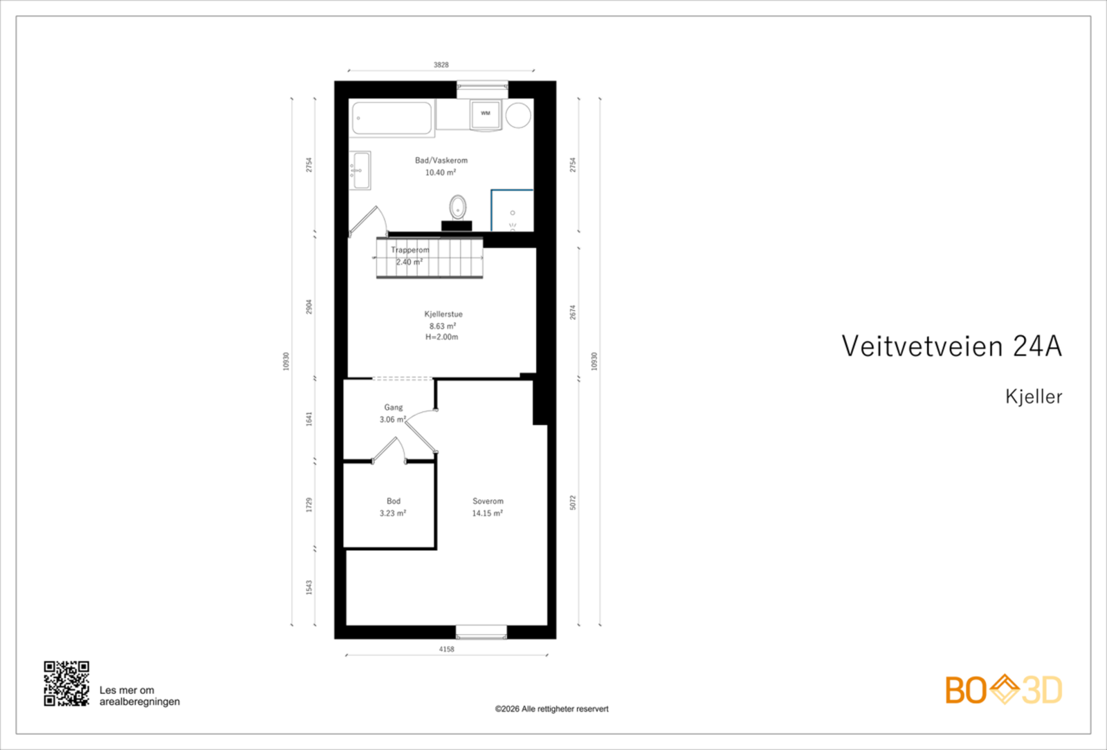 I underetasjen finner vi kjellerstue, vaskerom, soverom og innvendig bod Galleribilde