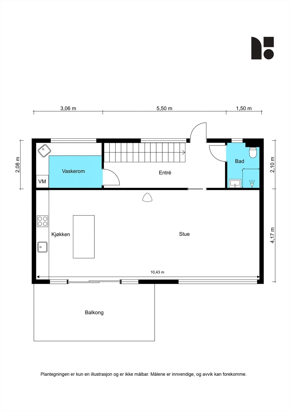 Plantegning 1 etg. Galleribilde