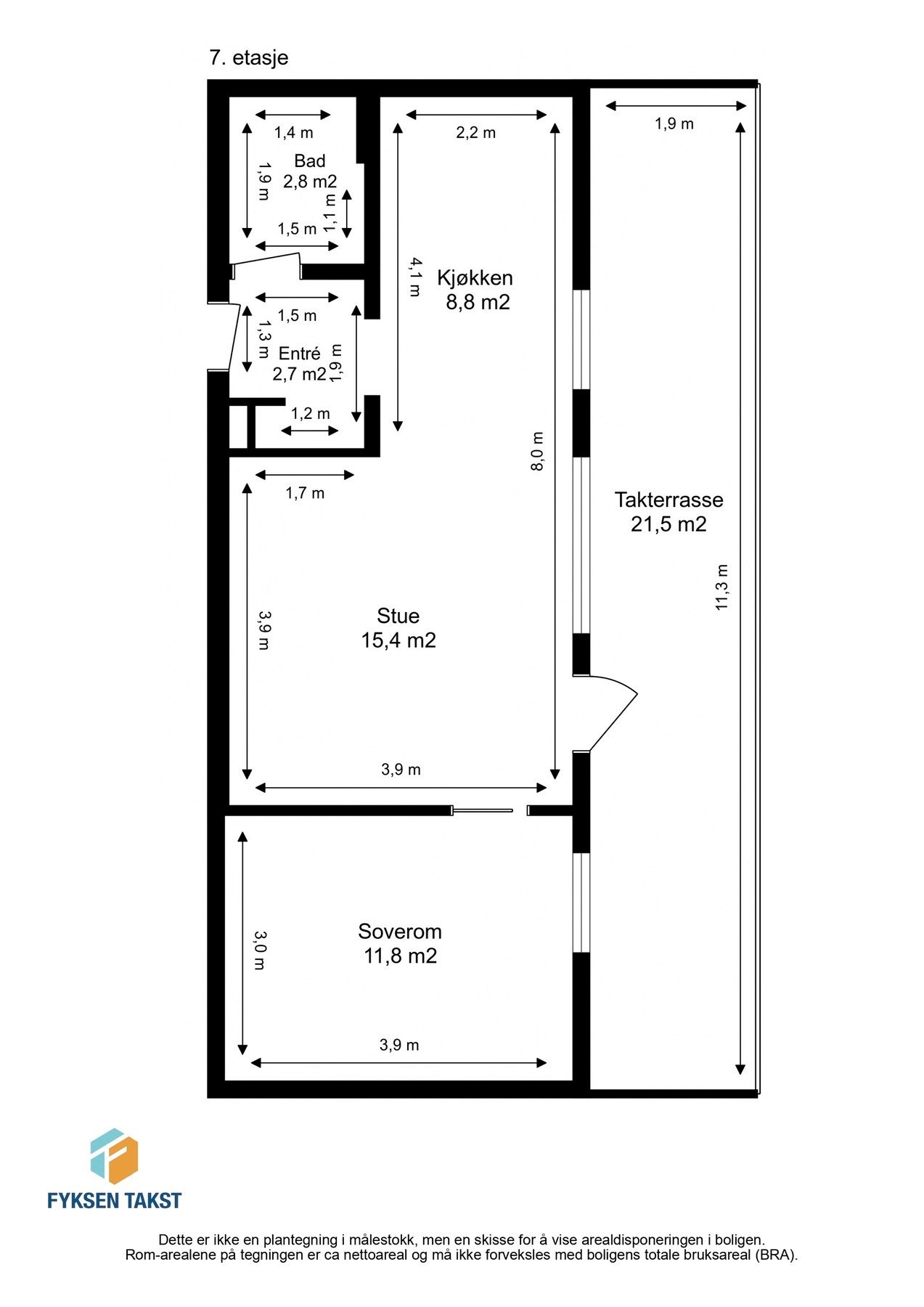 Målsatt planskisse. Galleribilde