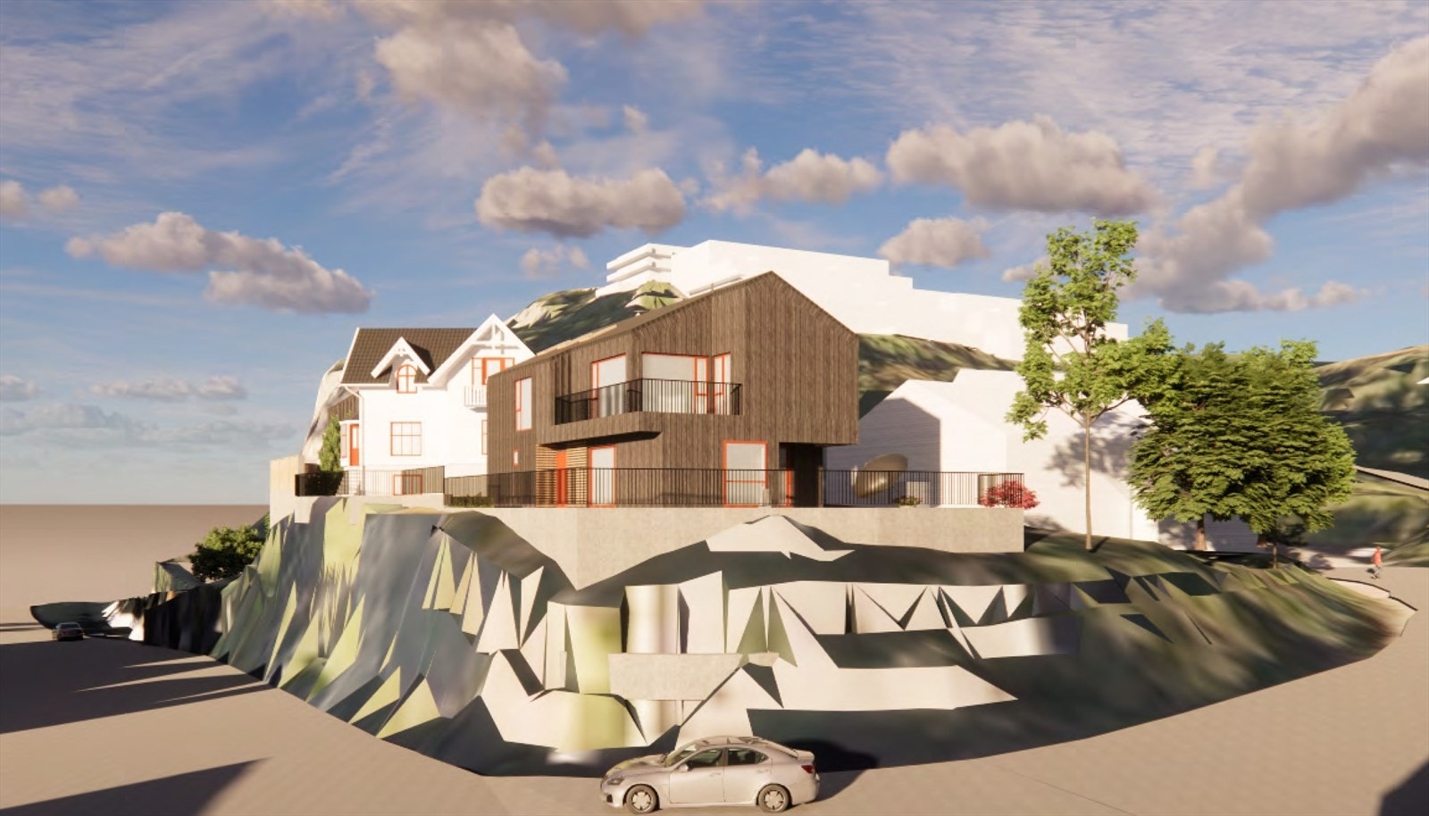 Arkitektillustrasjon fra sørvest Galleribilde