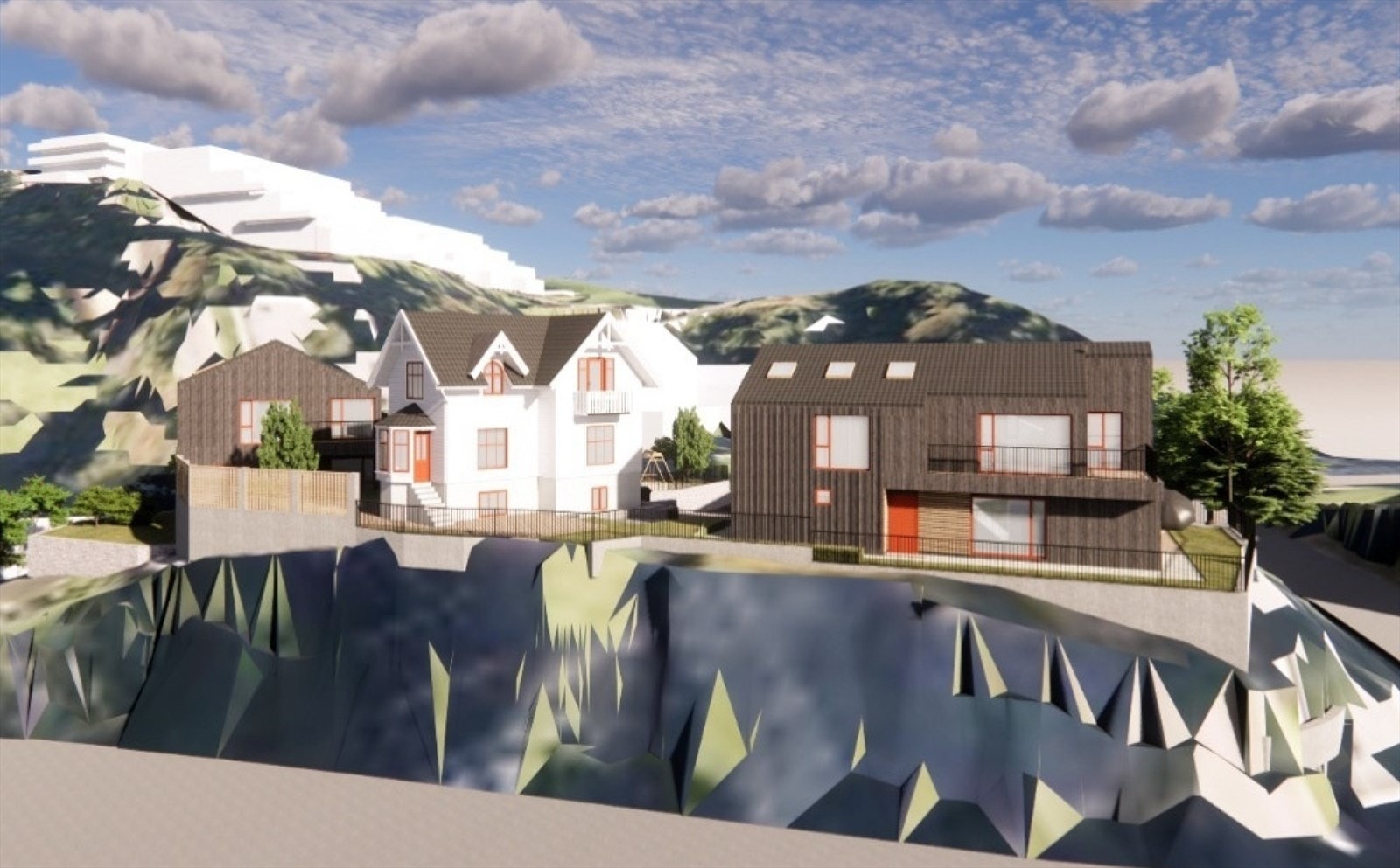 Arkitektillustrasjon fra vest Galleribilde