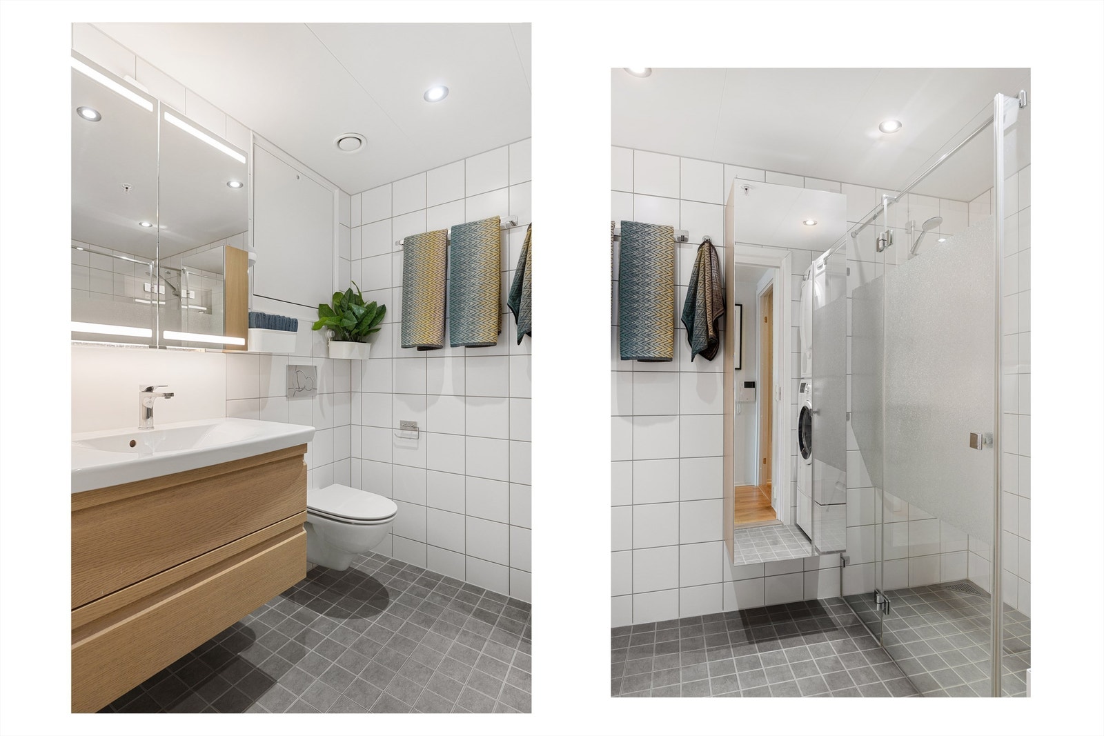 Badet er bygget som en prefabrikkert baderomskabin fra byggeår, noe som sikrer et helhetlig og trygt tettesjikt i lang tid fremover! Galleribilde