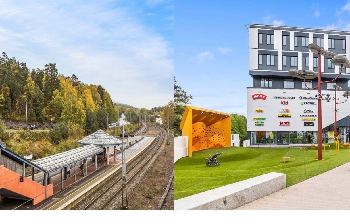 Kort vei til Holmlia Senter og toget Galleribilde