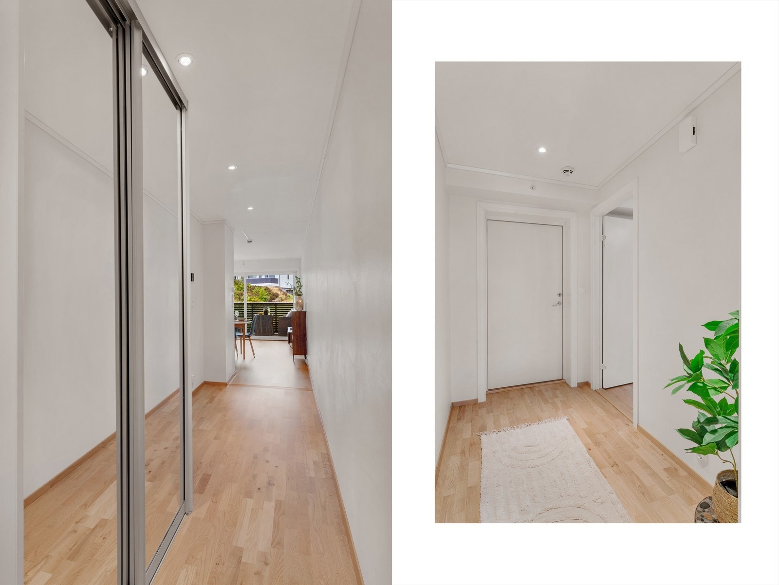 - Romslig gang på 10m² med praktisk skyvedørsgarderobe - Galleribilde
