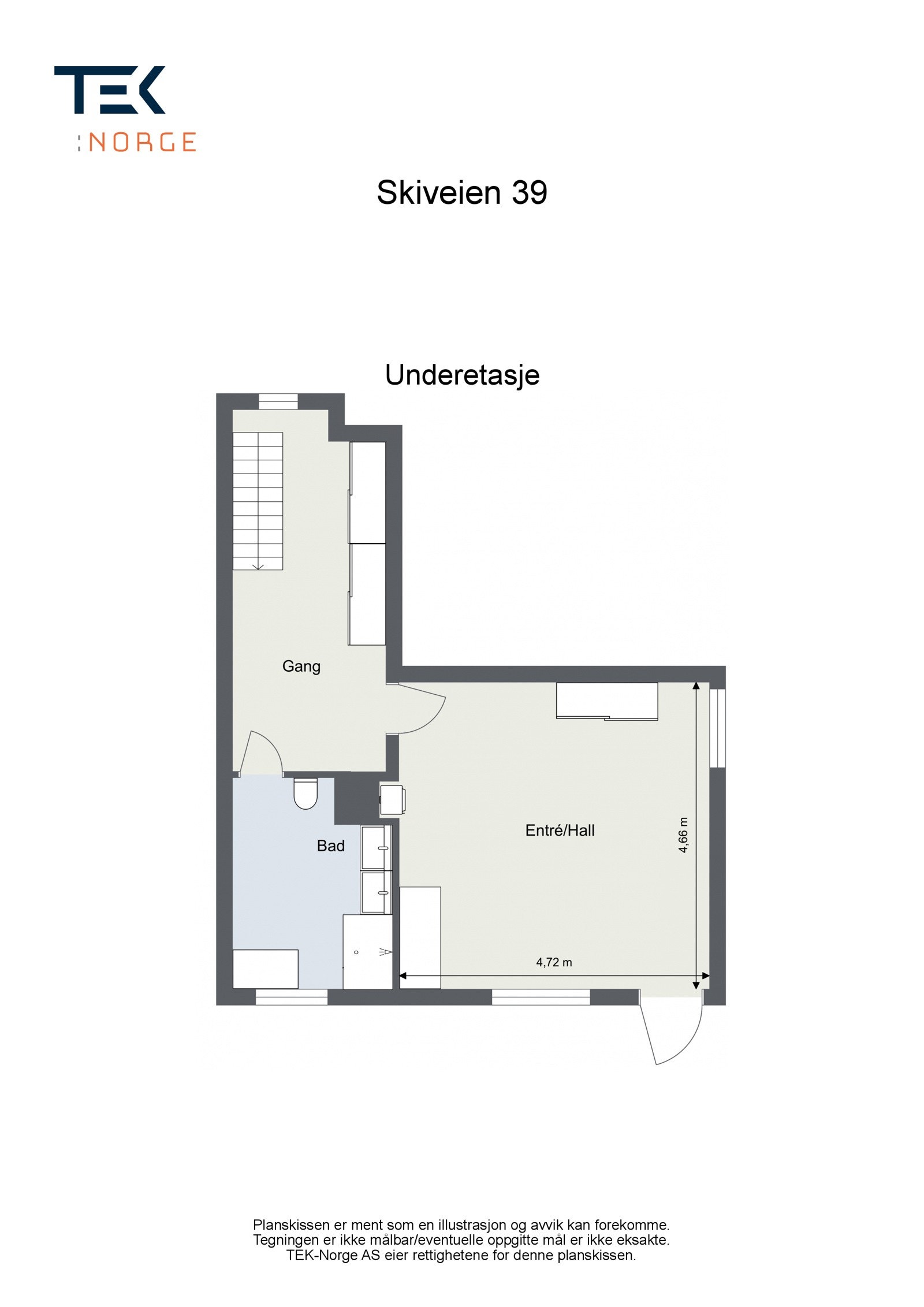 Plantegning underetasje Galleribilde