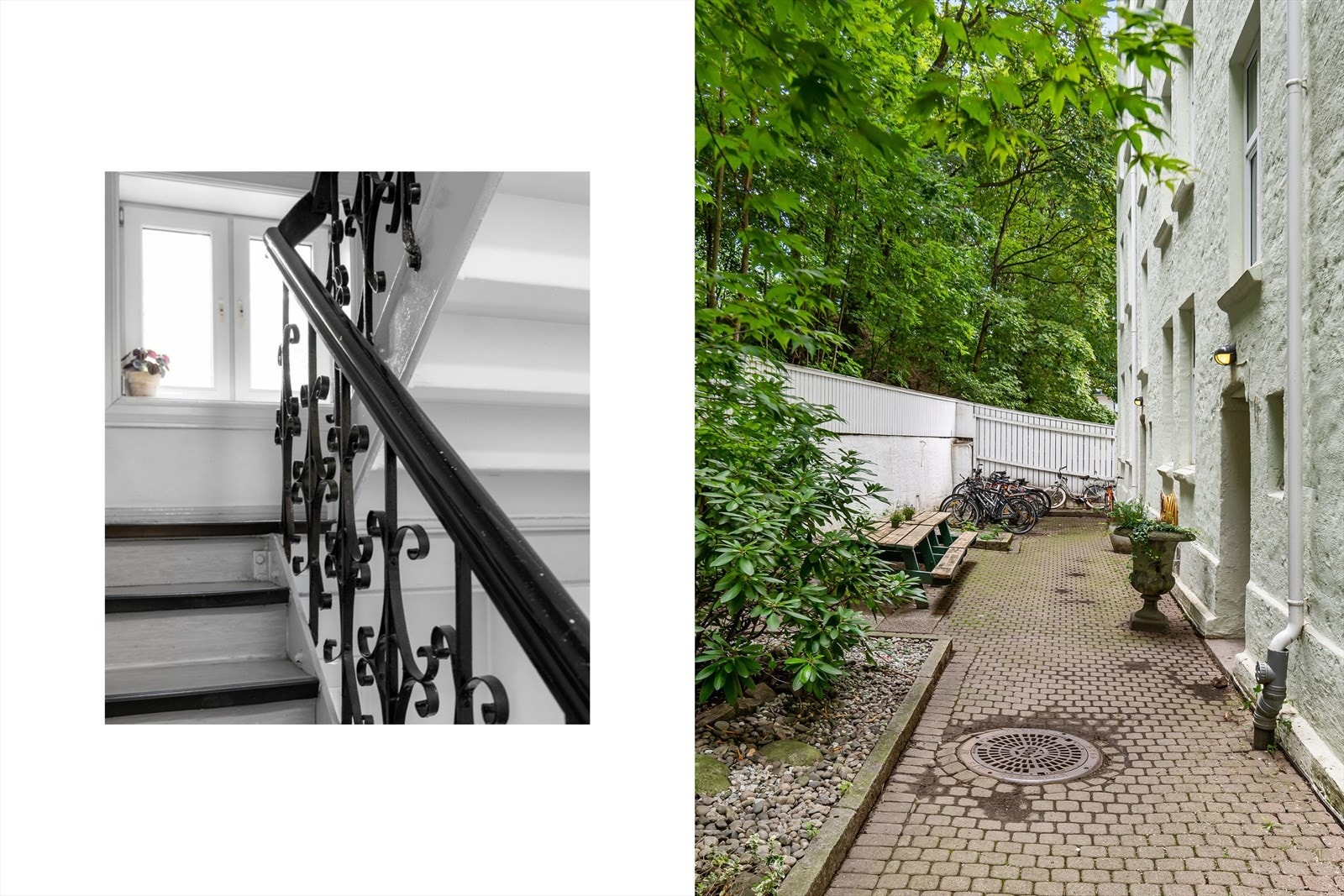 Leiligheten ligger fint til (4.etg) i en vakker bygård fra 1891 med mye sjarm og originale detaljer. Kun en kort tur ned trappene før du kommer ut i den frodige bakgården. Galleribilde