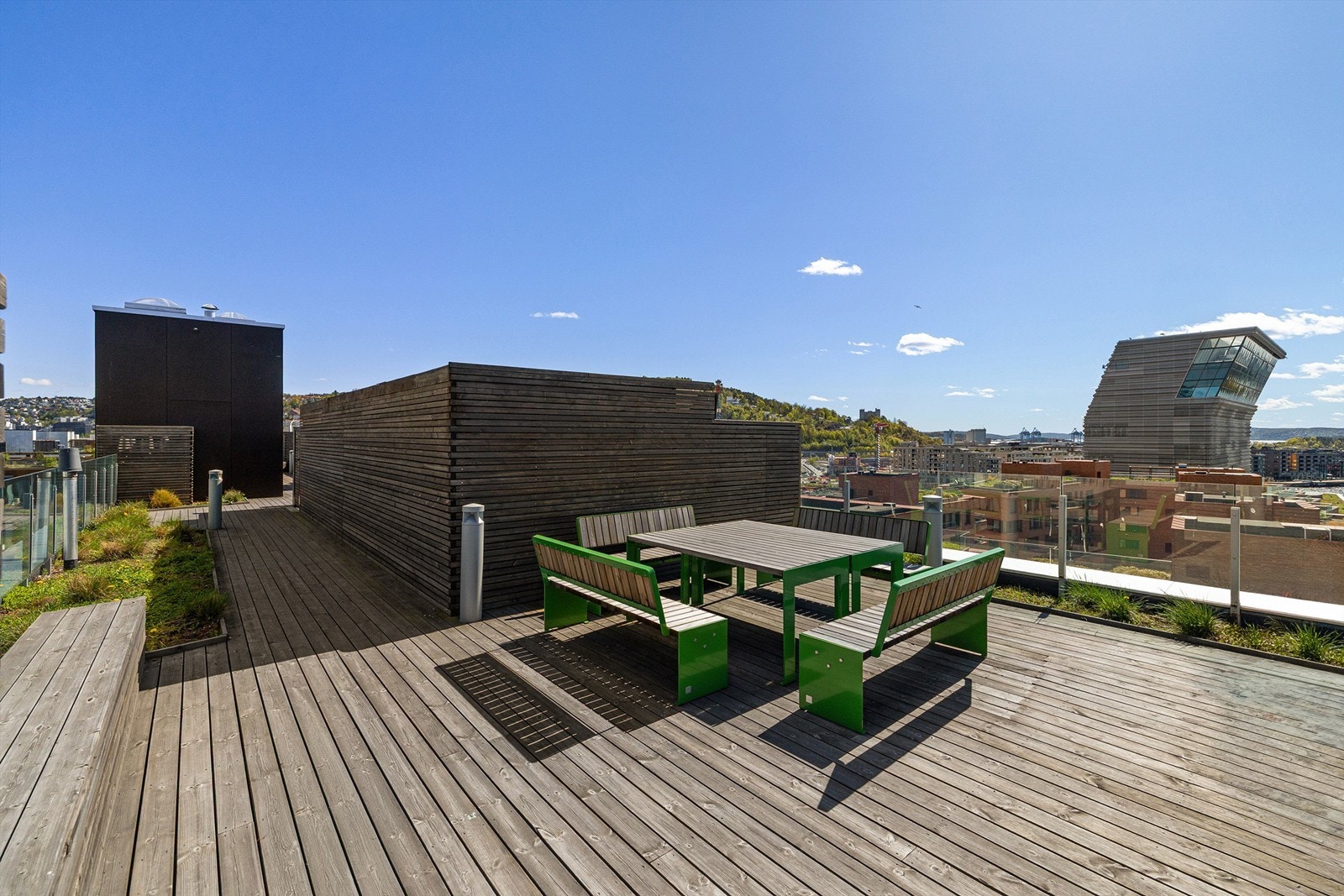 Sameiet har en felles takterrasse til eksklusiv bruk for beboerne. Galleribilde