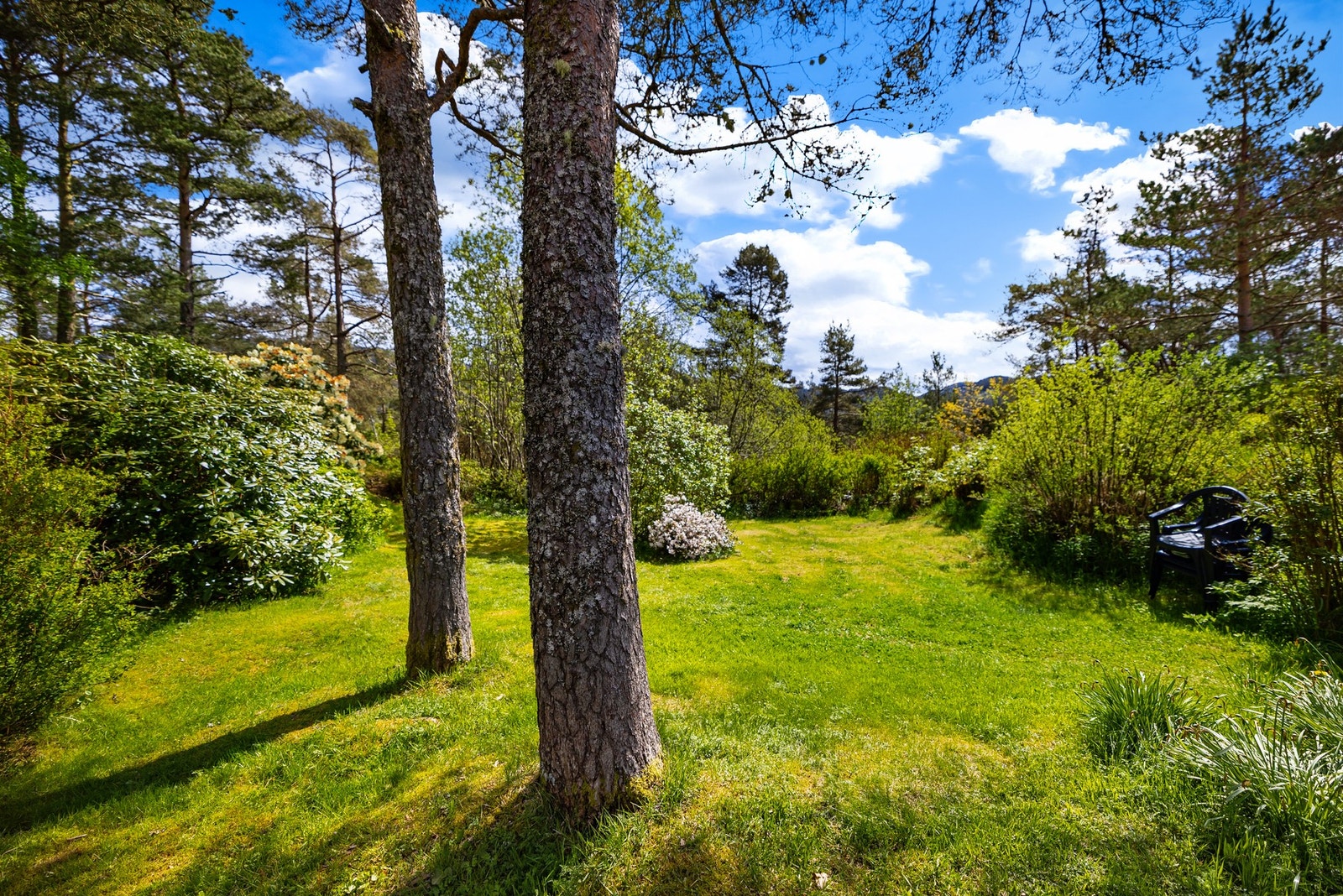 Eiendommen har en pent opparbeidet og idyllisk hage. Galleribilde