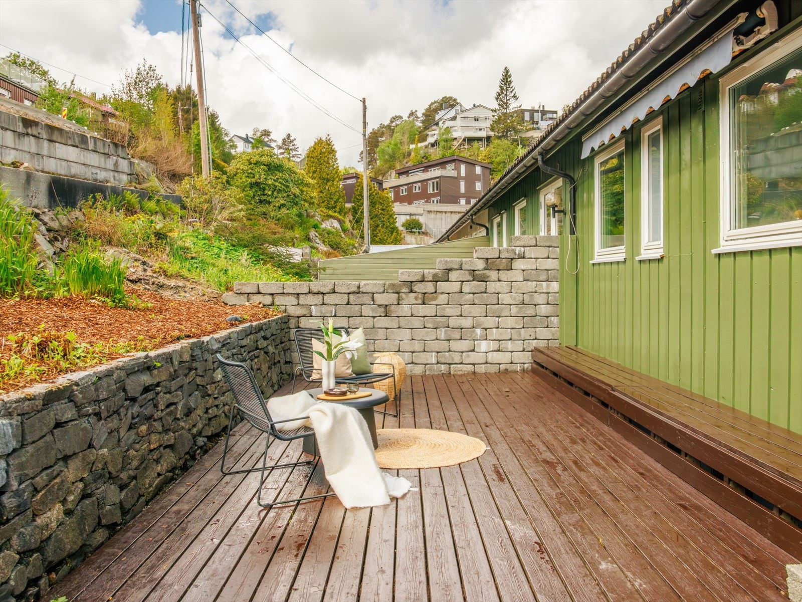 Store, flotte terrasseareal. Galleribilde