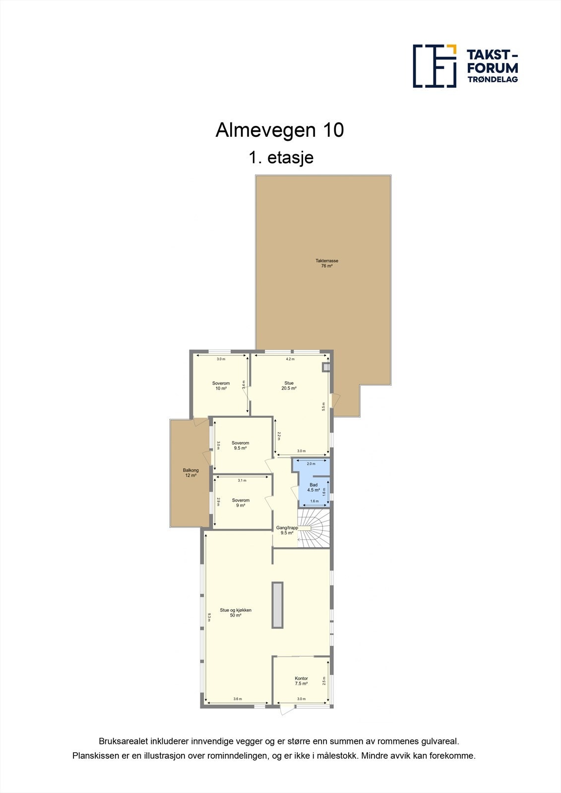 Planskisse 1. etasje. Galleribilde