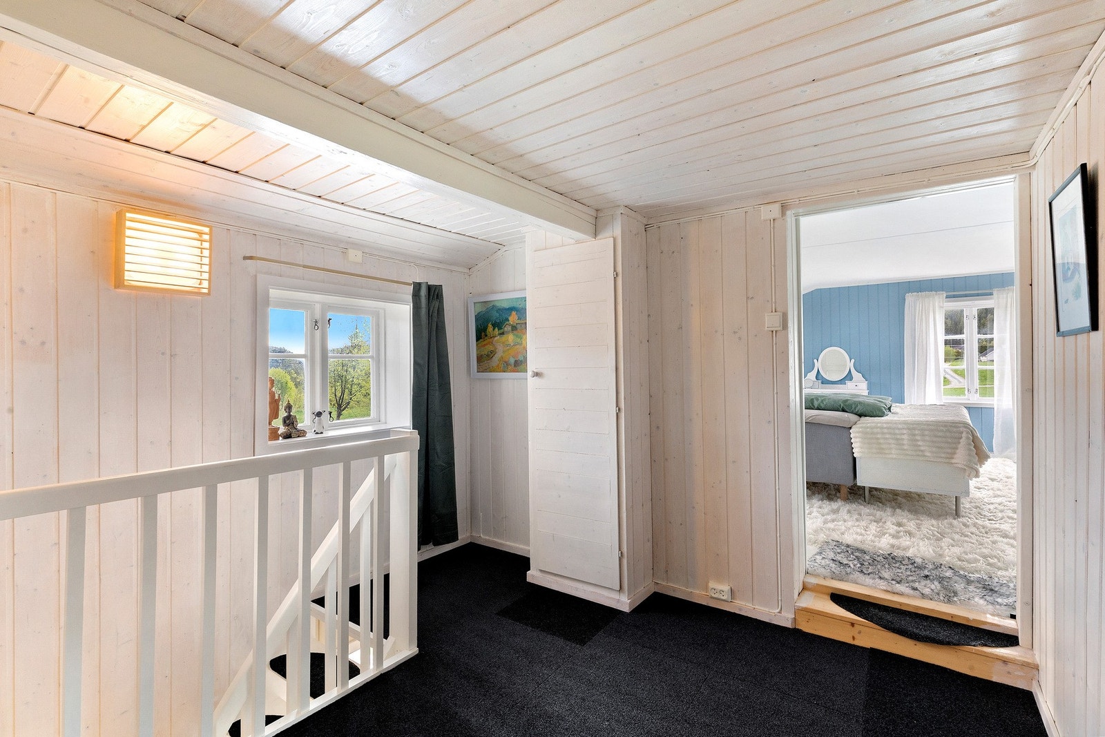 2. etasje i hoveddel rommer 2 soverom og mellomgang. Galleribilde