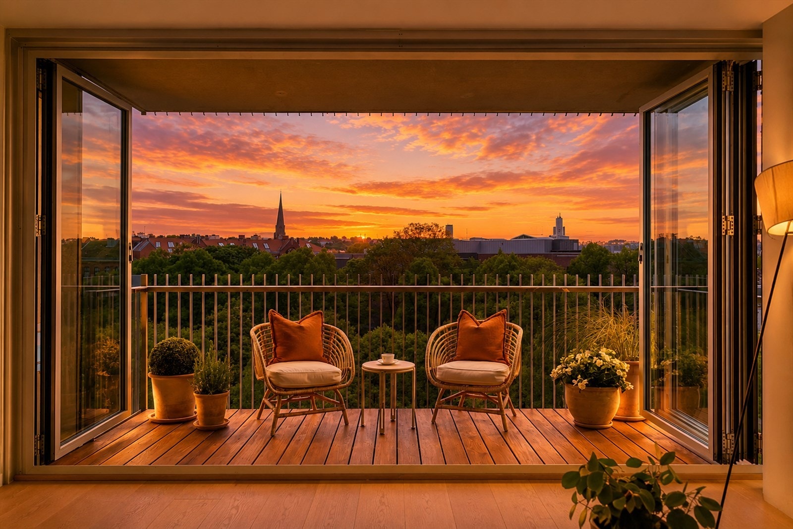 Nordvik v/Moestue har gleden av å presentere idylliske Waldemars hage 2! Foto: Rullende Fotograf AS, kveldsstemning generert av KI. Galleribilde