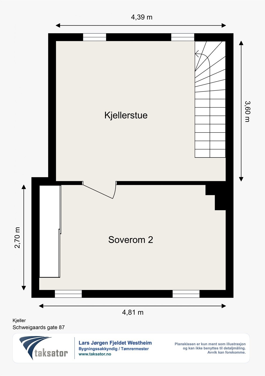 Plantegning kjelleratesje. Galleribilde