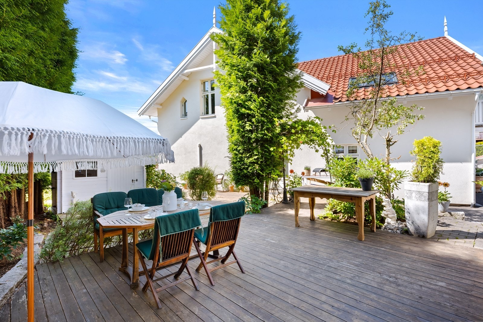 Her kan man nyte lune sommerkvelder i skjermede omgivelser Galleribilde