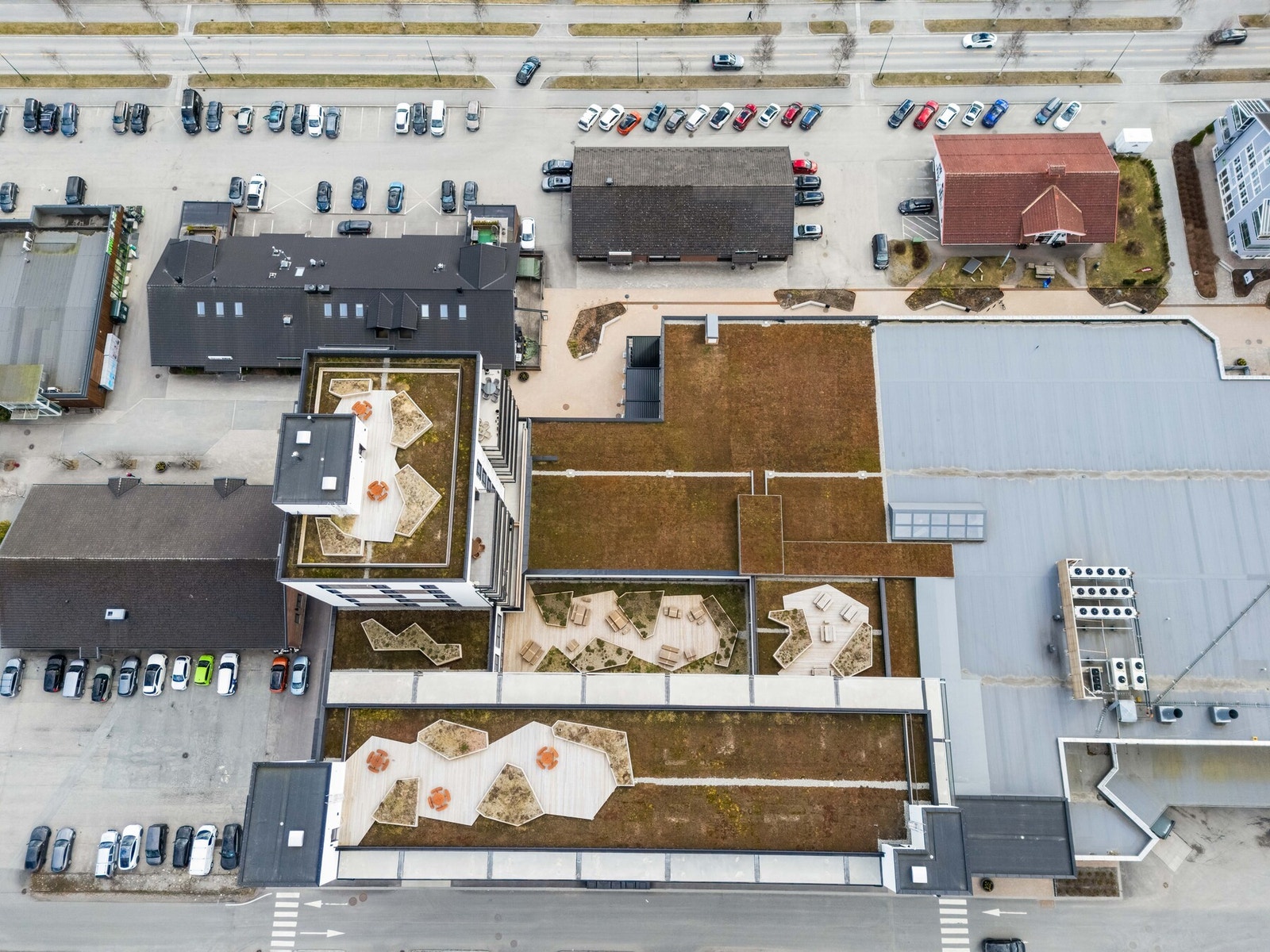 Byggene sett i fugleperspektiv. Galleribilde