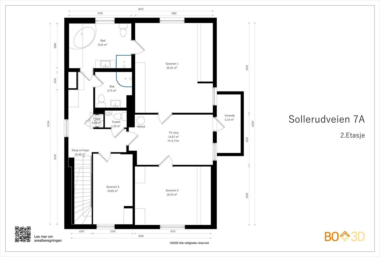 Plantegning 2. etasje Galleribilde