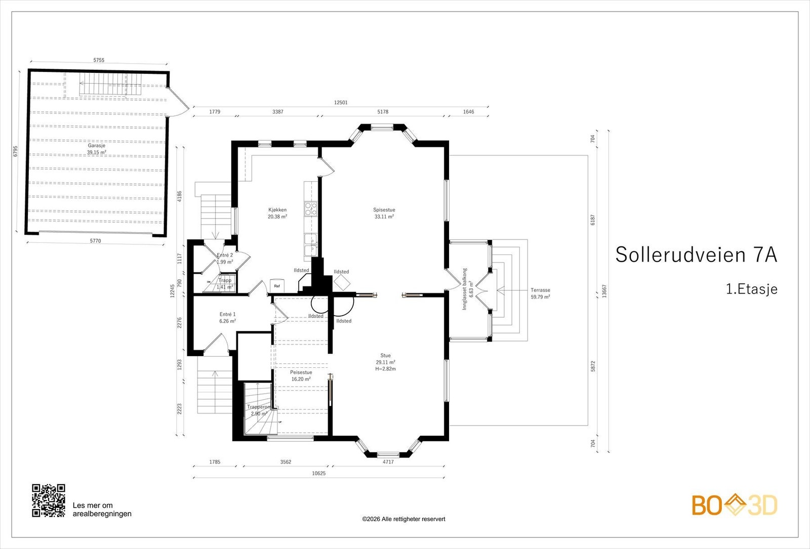 Plantegning 1. etasje Galleribilde