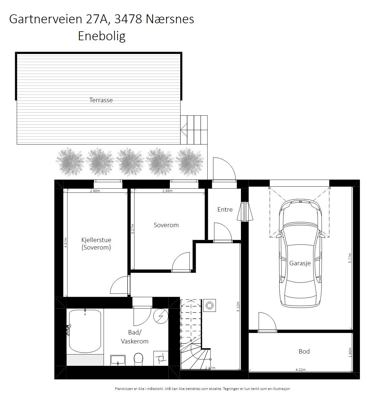 Plantegning underetasje. Galleribilde