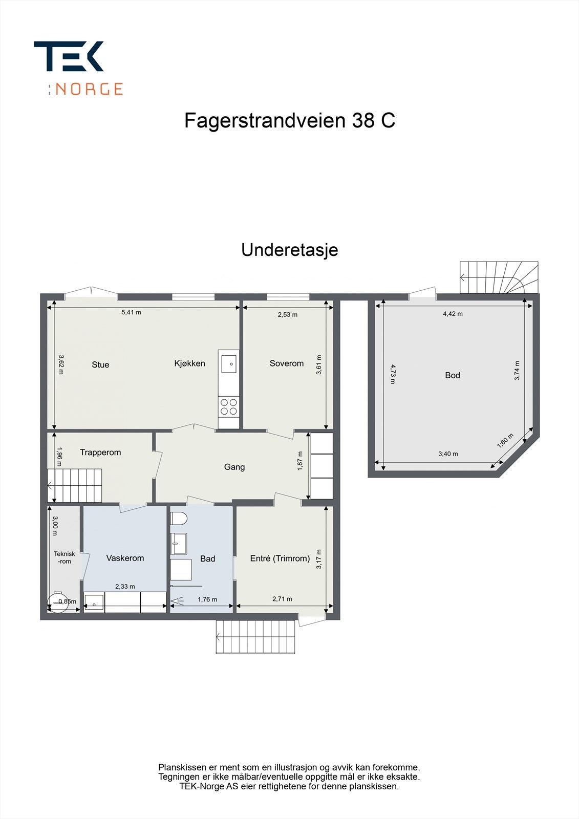Plantegning underetasje. Galleribilde