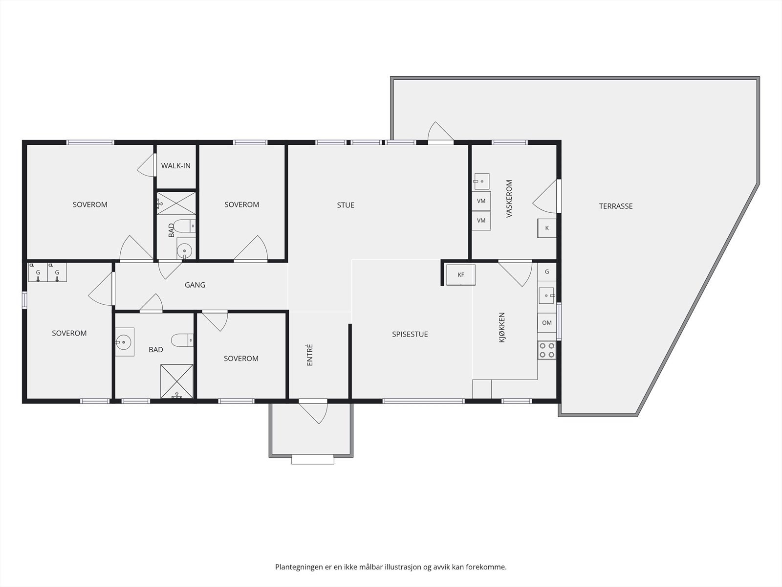 Plantegning. I tillegg er det uinnredet loft. Galleribilde