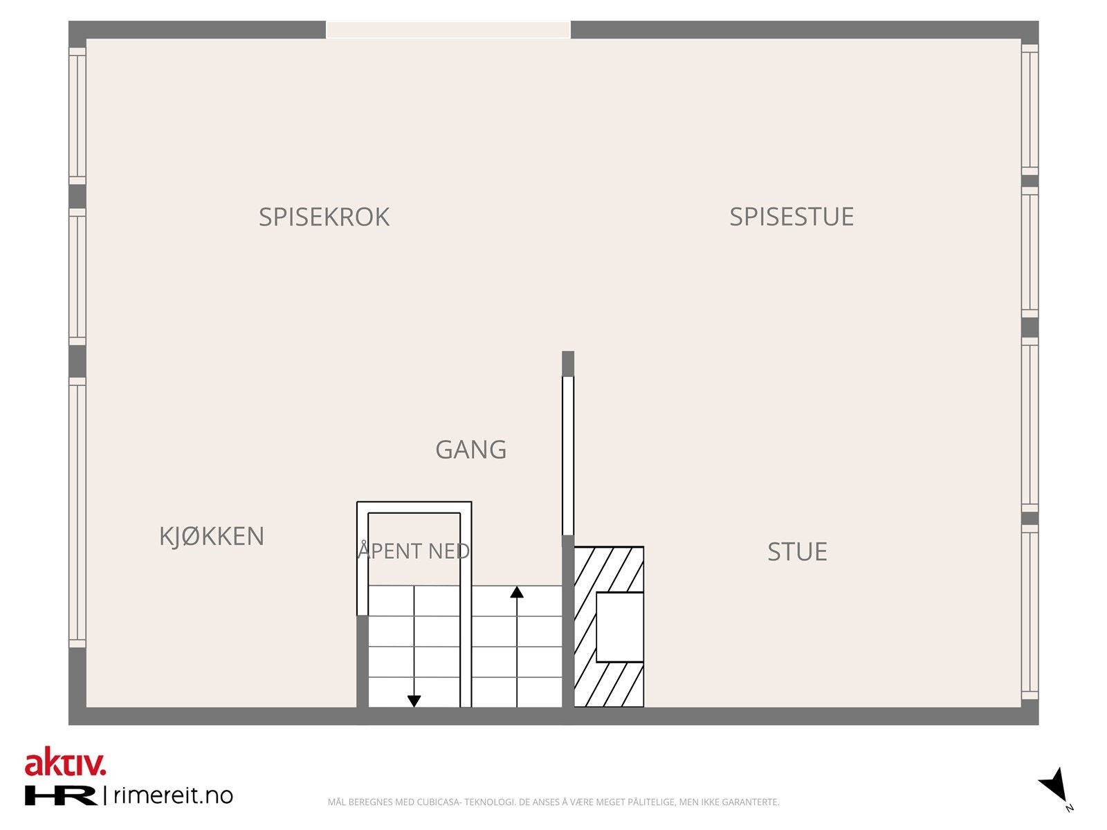 Eiendommen går over fire plan, her er det øverste nivået. Galleribilde