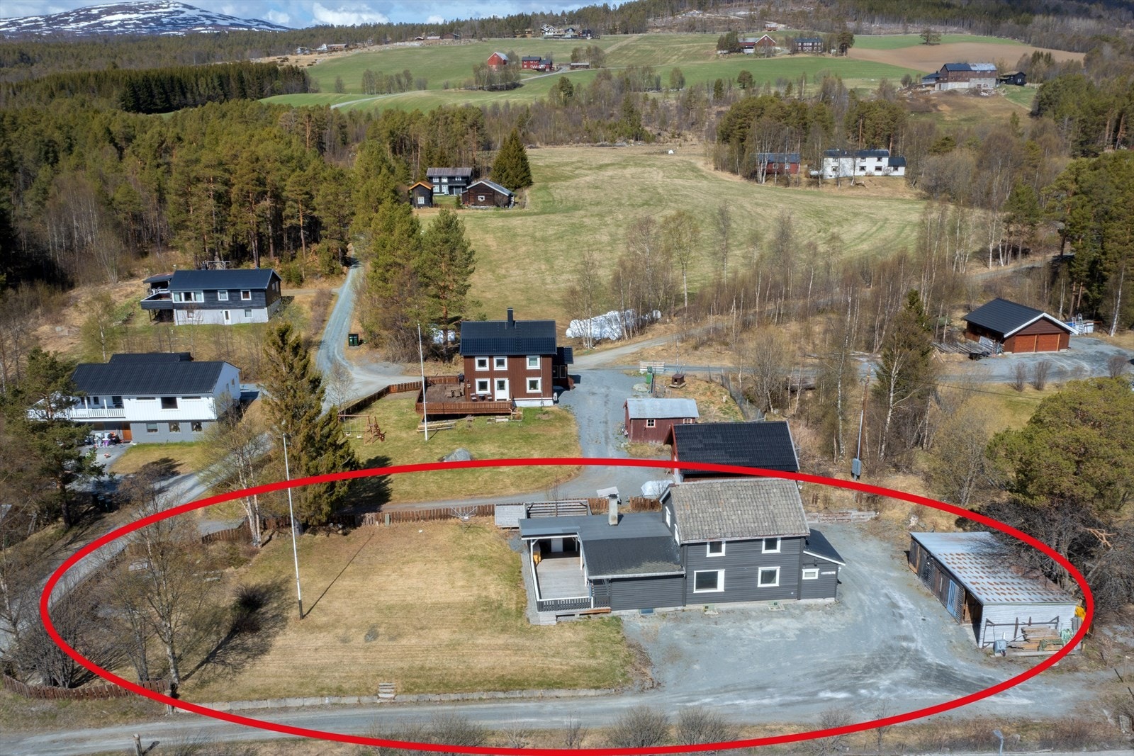 Fasade med markering Galleribilde