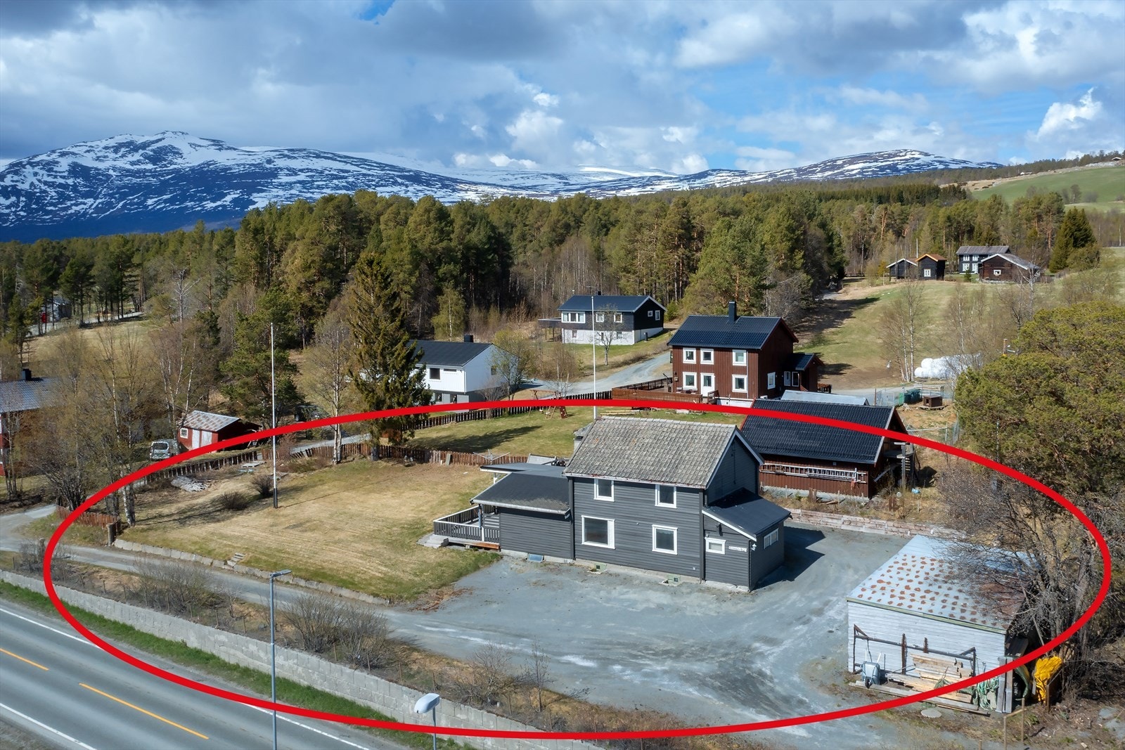 Fasade med markering Galleribilde