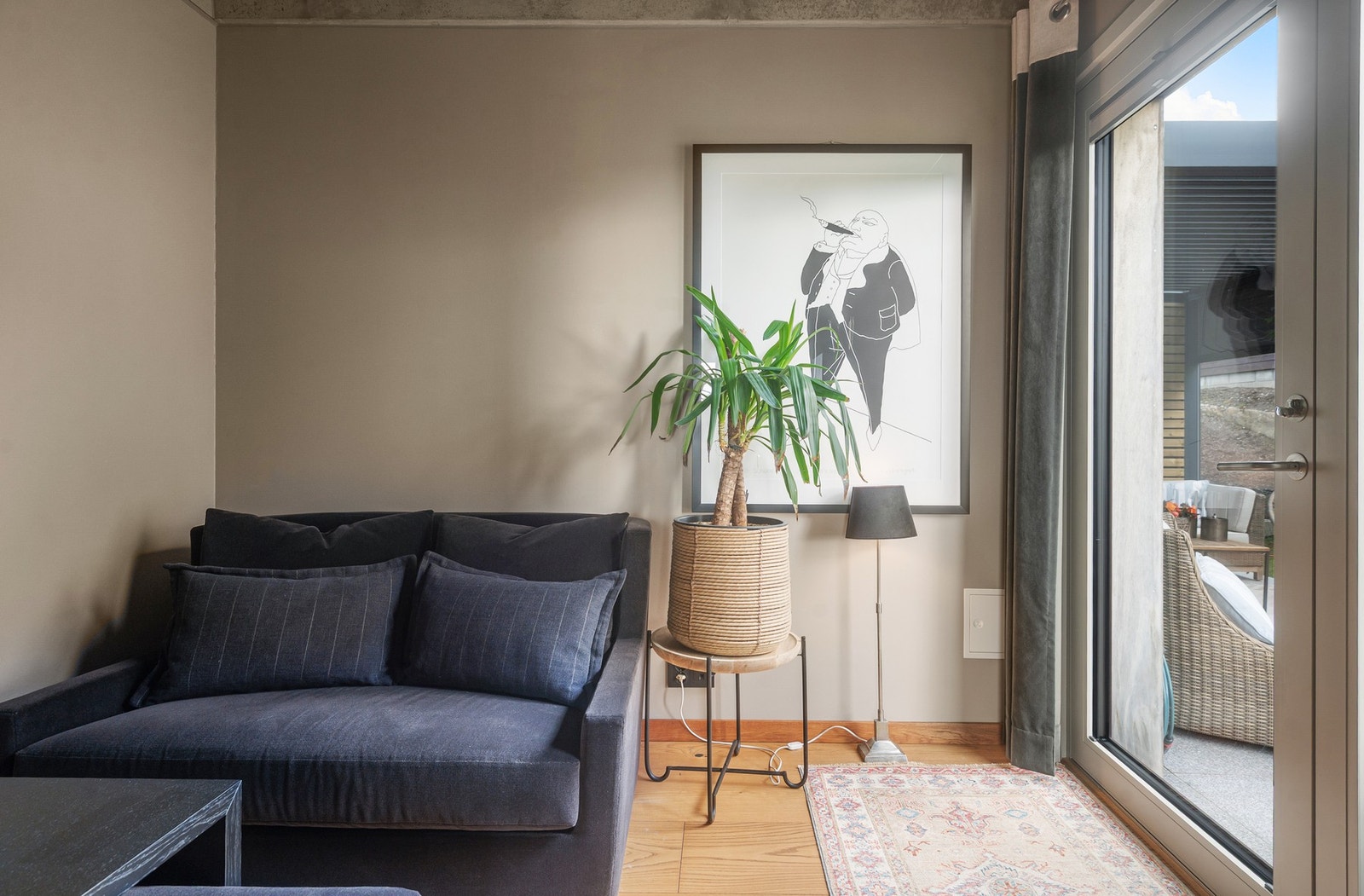 Boligen har en separat TV-stue/soverom 3 på ca. 8 kvm med utgang til terrasse. Galleribilde