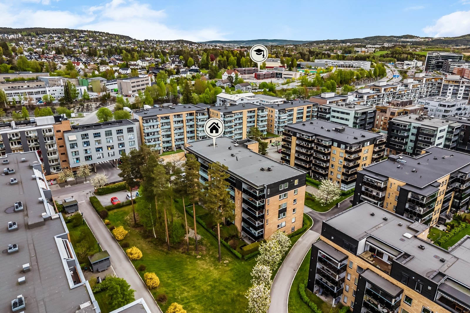 Det er gangavstand til flere skoler. Galleribilde