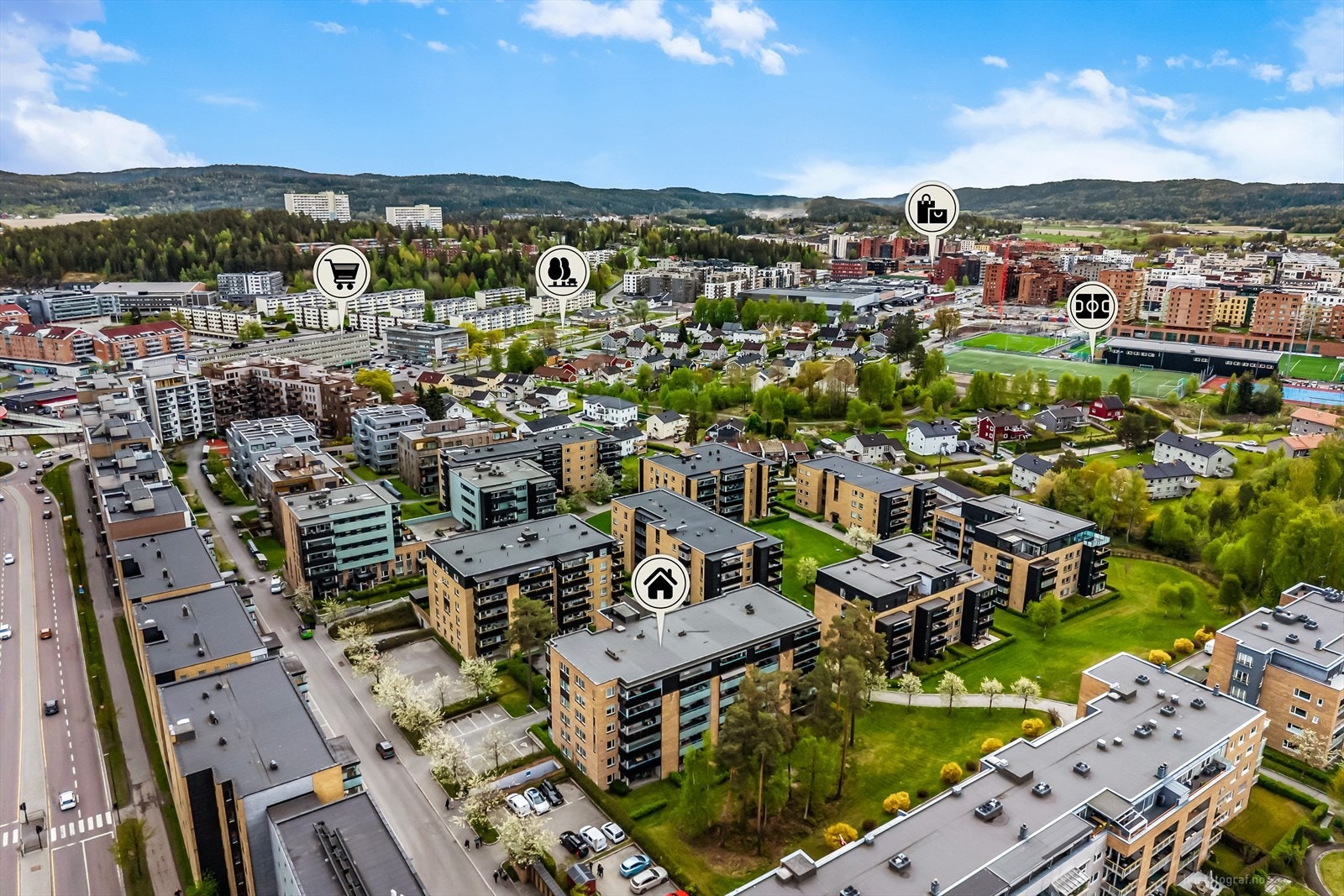 Kort vei til servicetilbud som Metro Senter, Kiwi og SATS. Galleribilde