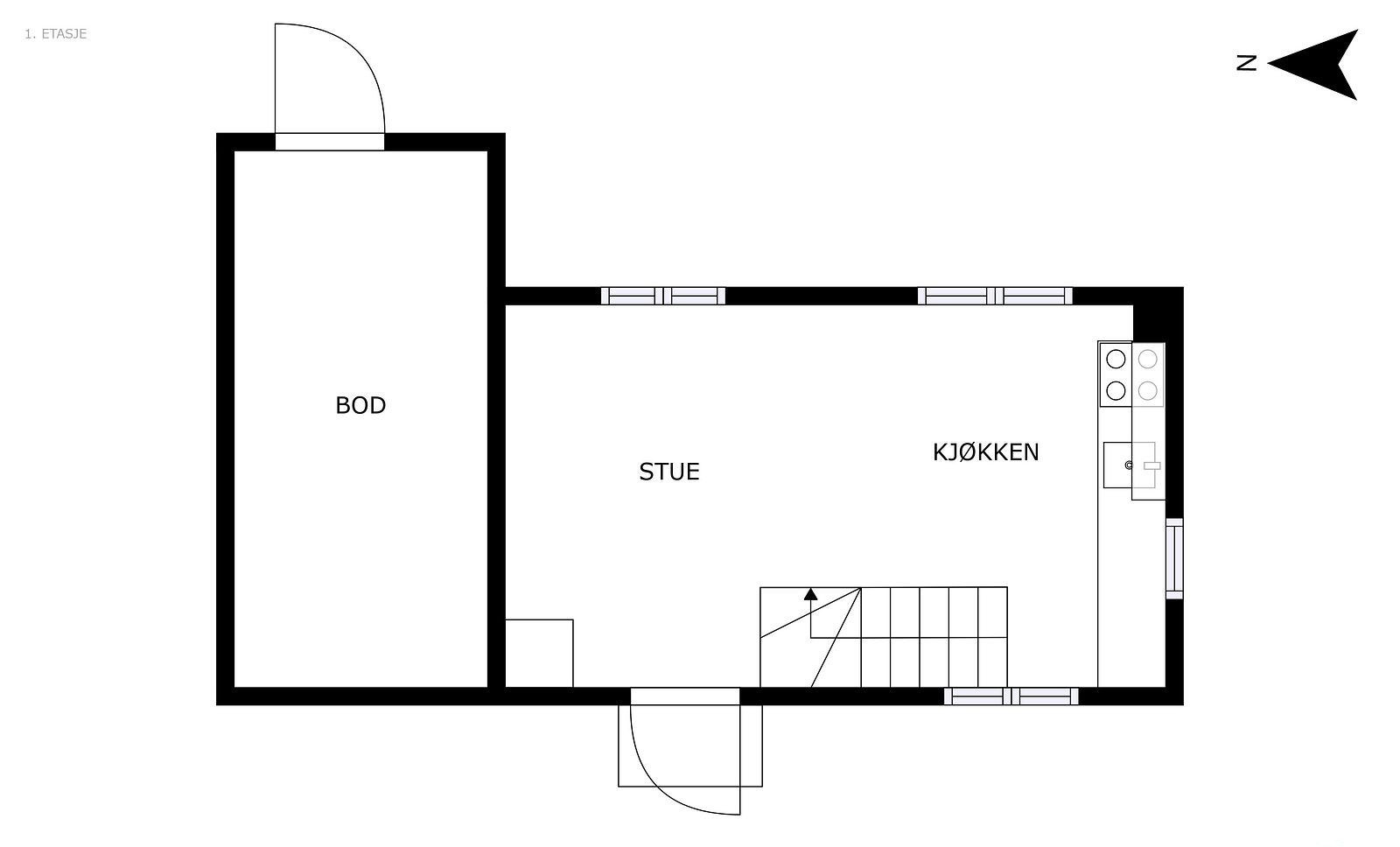 Plantegning 1 etasje anneks Galleribilde